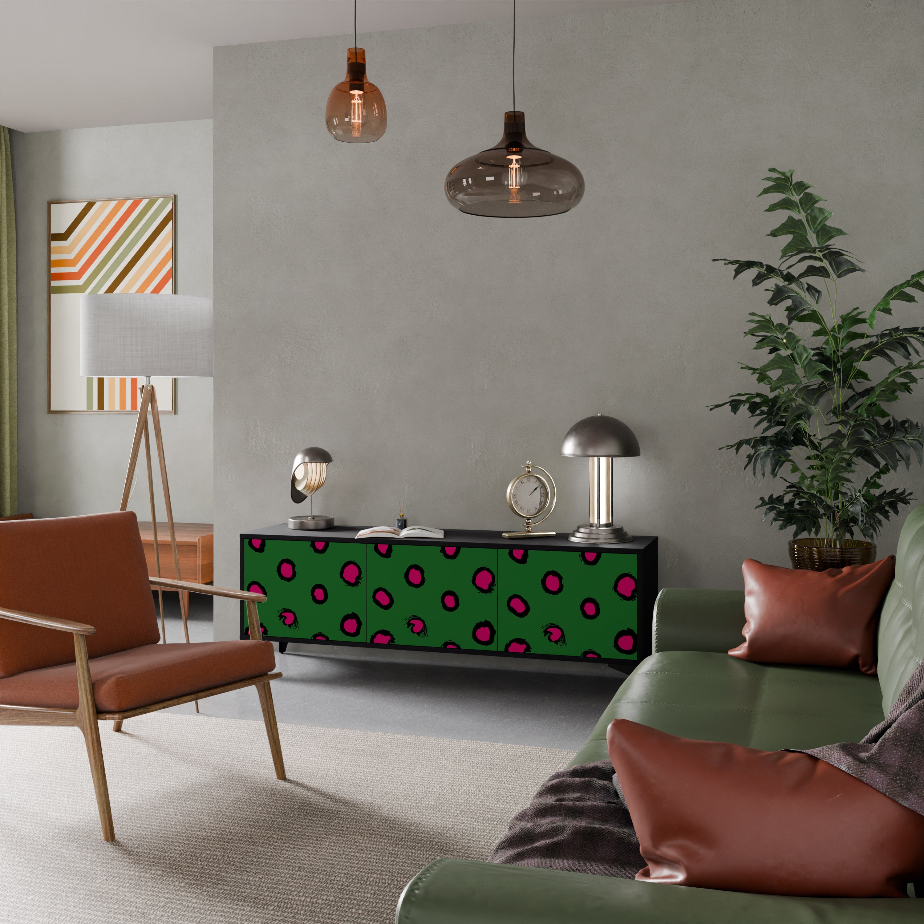FUNKY SPOTS Szafka RTV 3-drzwiowa korpus Czarny