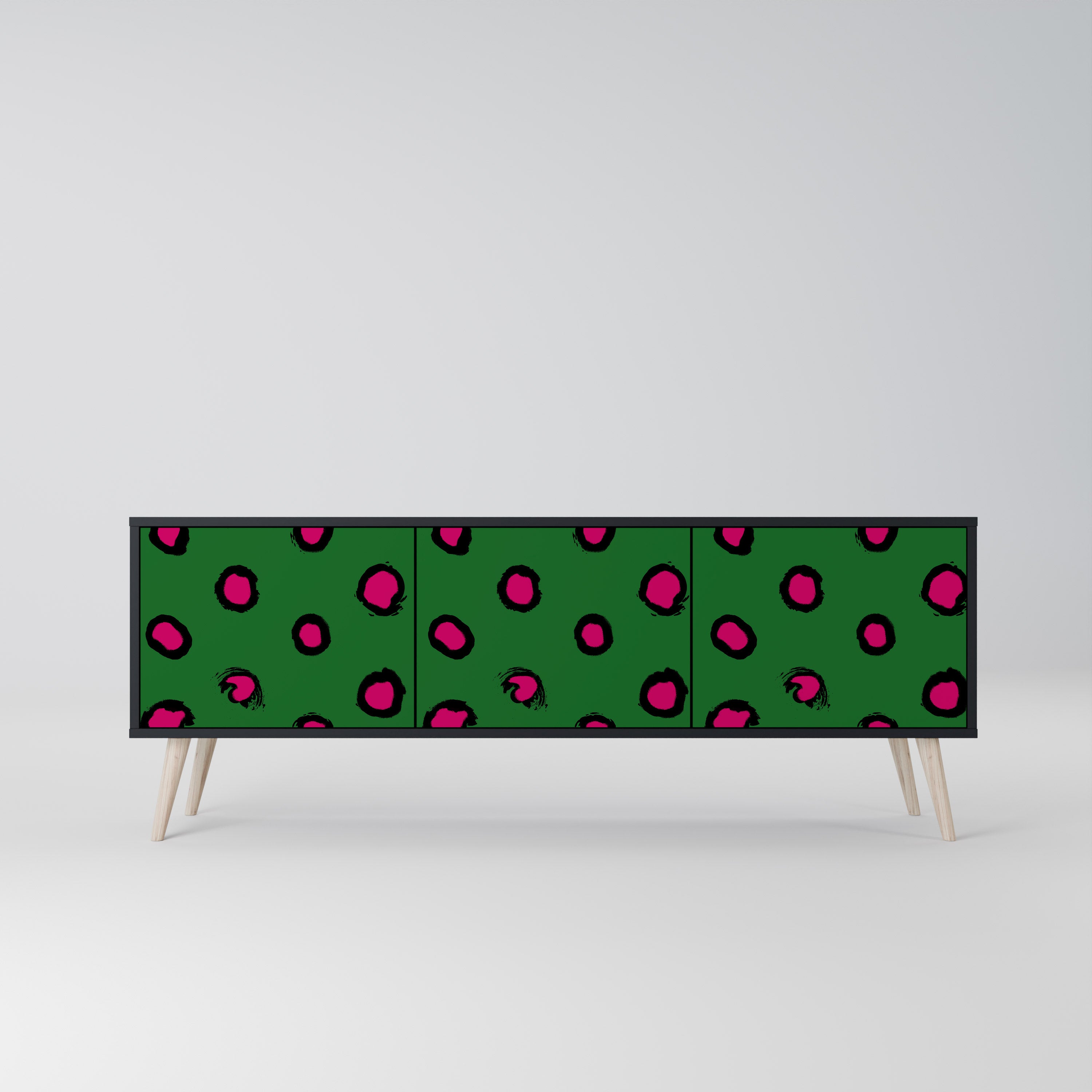 FUNKY SPOTS Szafka RTV 3-drzwiowa korpus Czarny