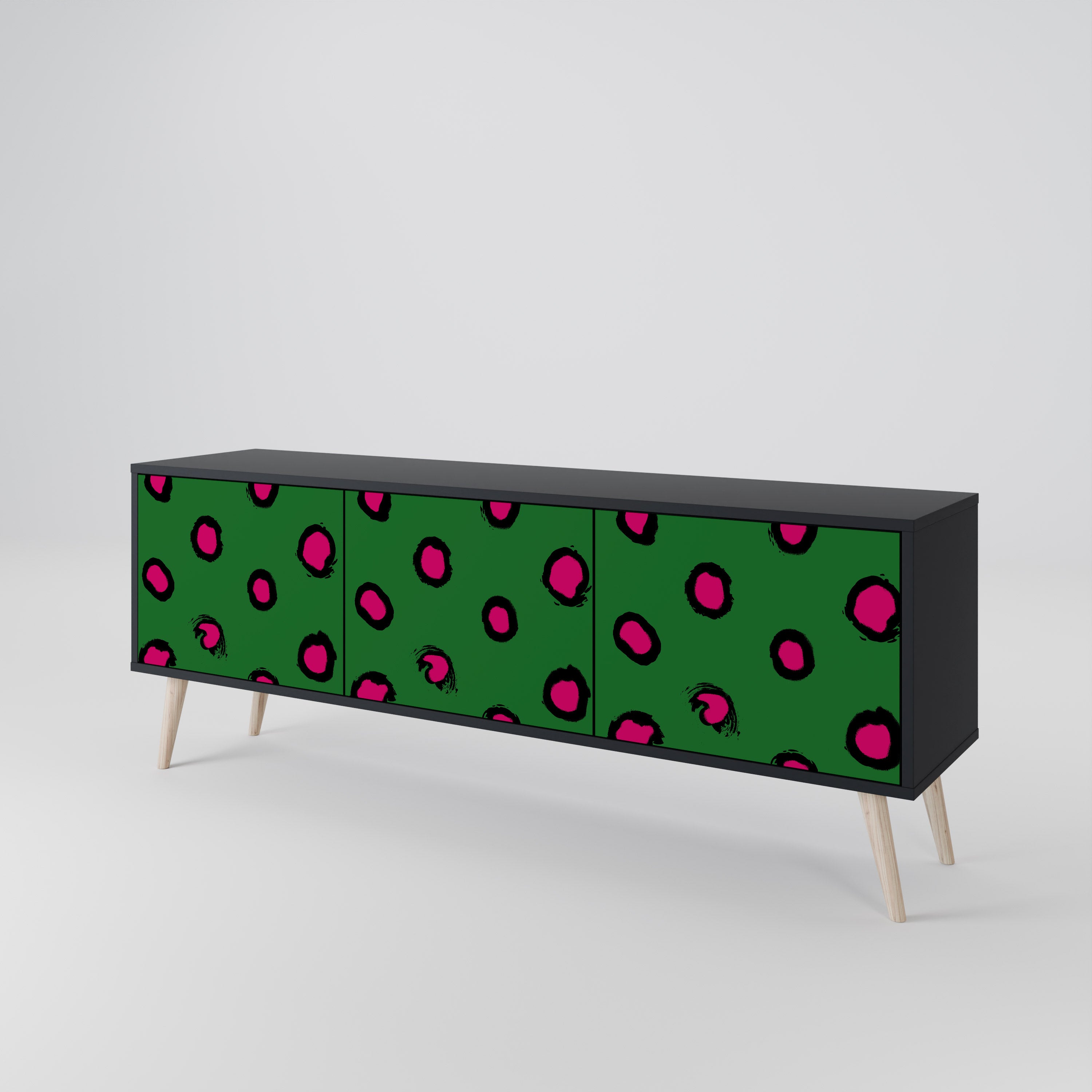 FUNKY SPOTS Szafka RTV 3-drzwiowa korpus Czarny