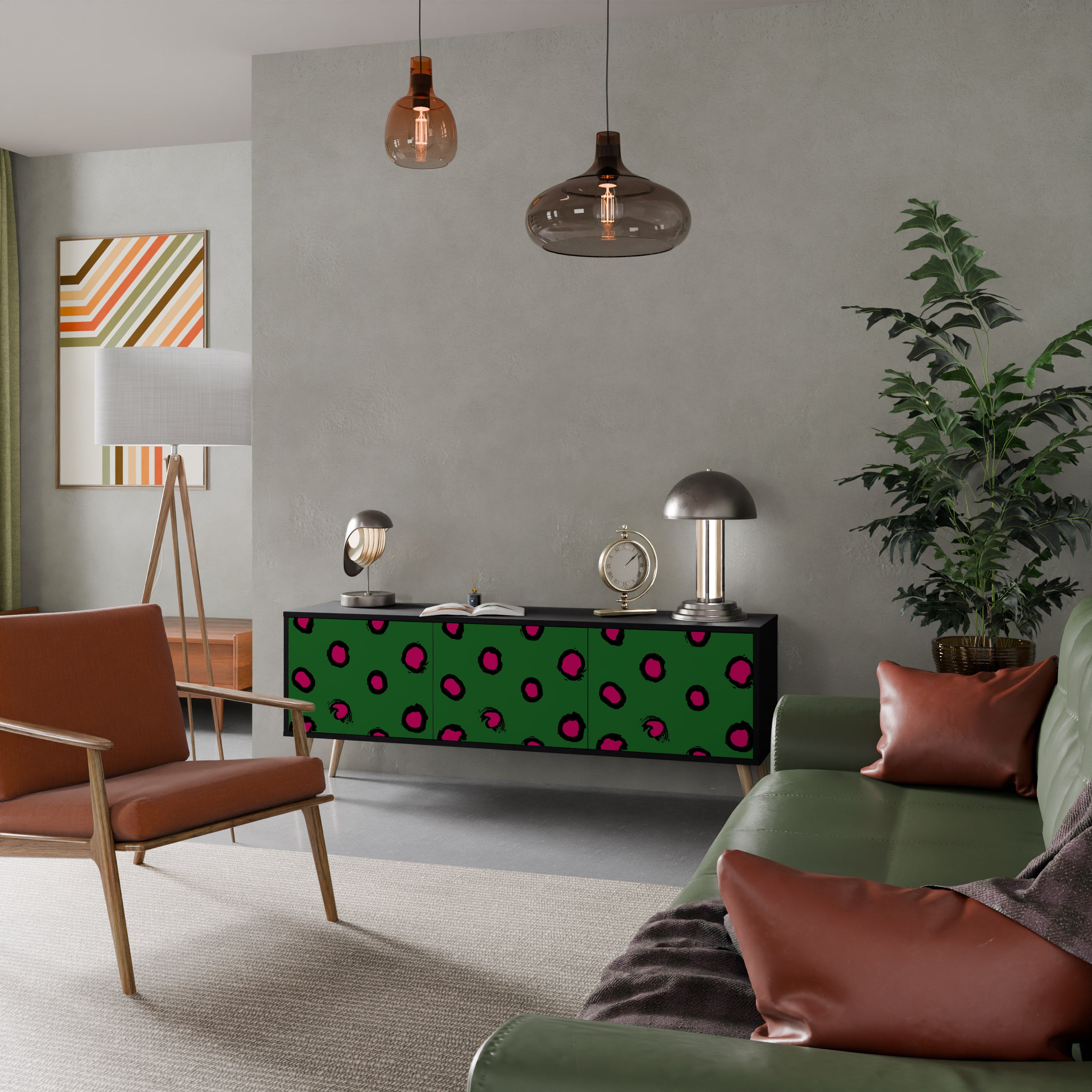 FUNKY SPOTS Szafka RTV 3-drzwiowa korpus Czarny