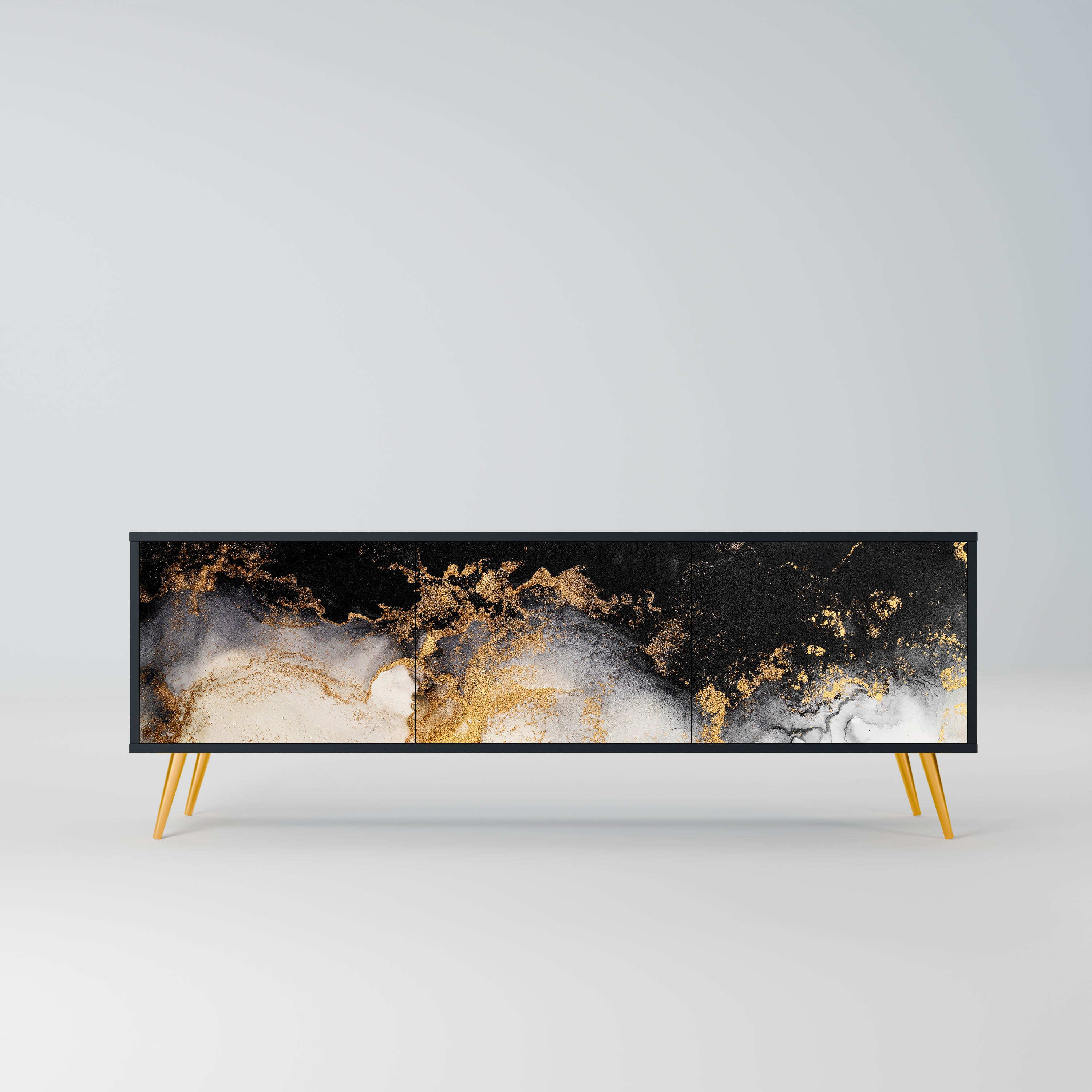 MARBLE OF TOMMORROW Szafka RTV 3-drzwiowa korpus Czarny