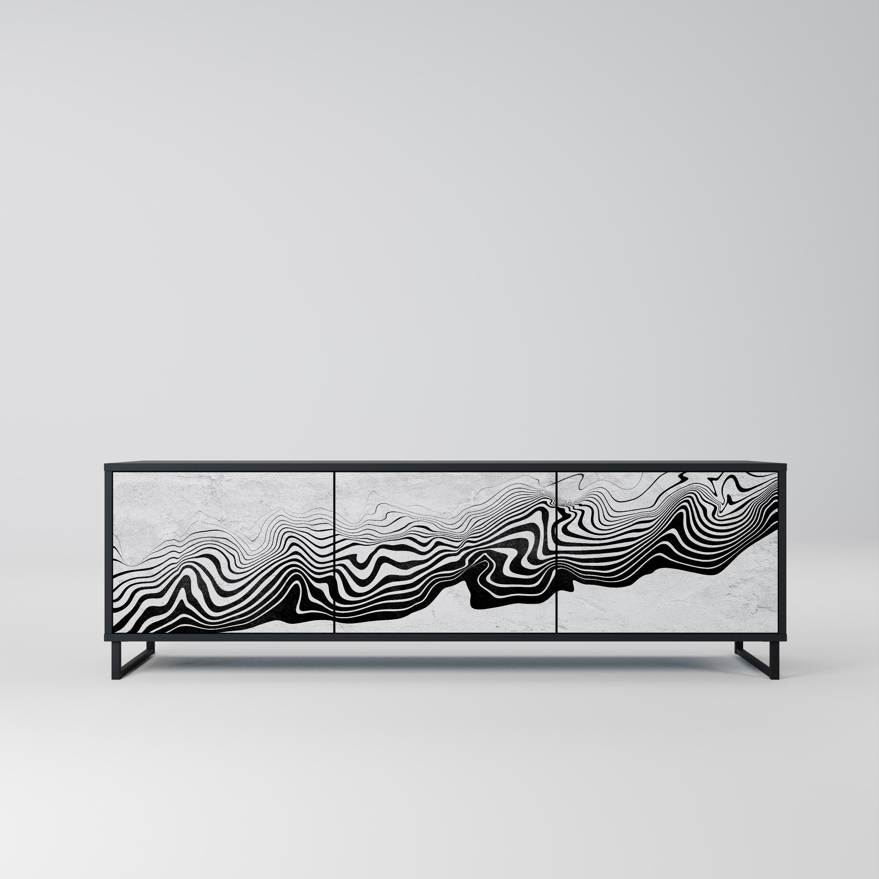 MONOCHROME MIRAGE Szafka RTV 3-drzwiowa korpus Czarny