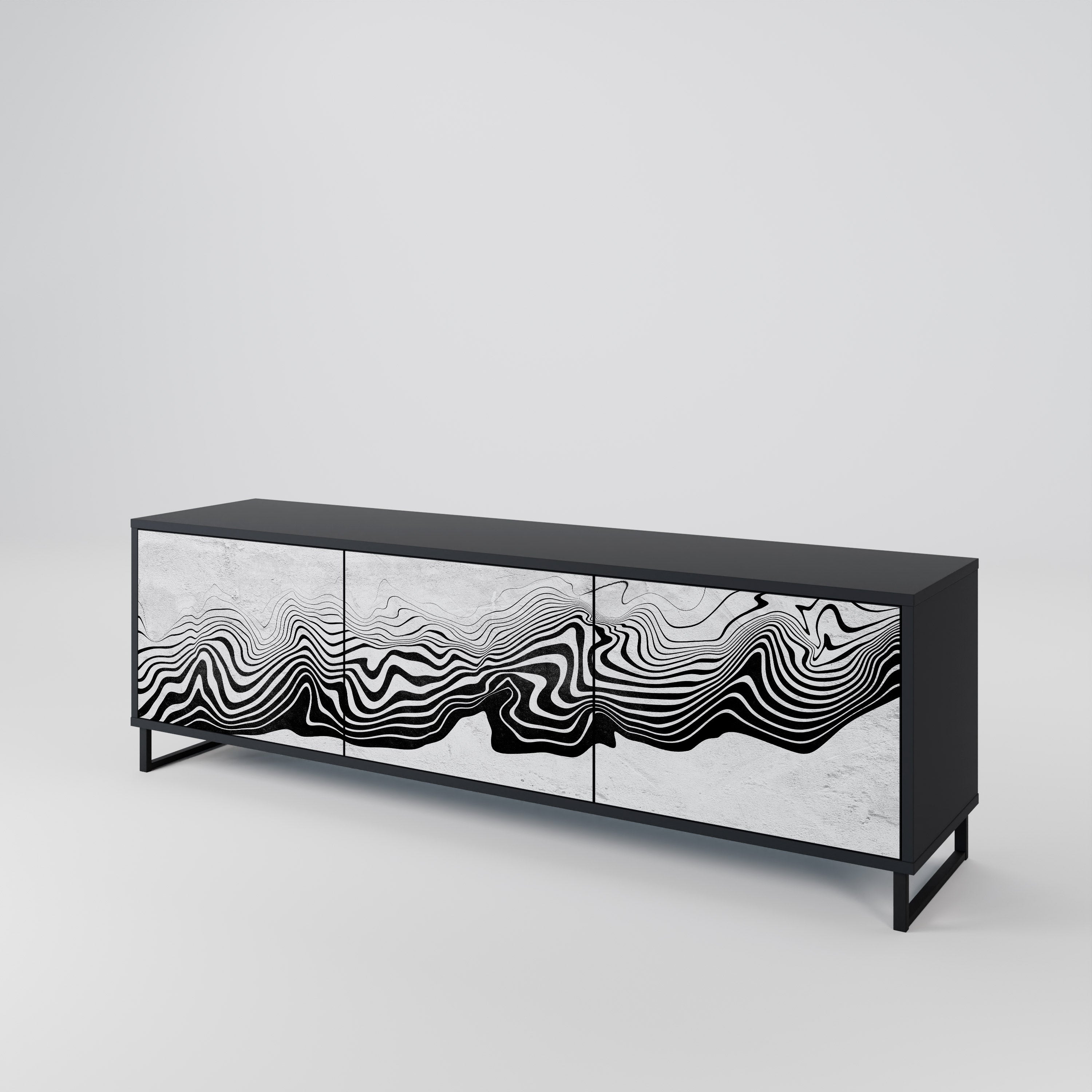 MONOCHROME MIRAGE Szafka RTV 3-drzwiowa korpus Czarny