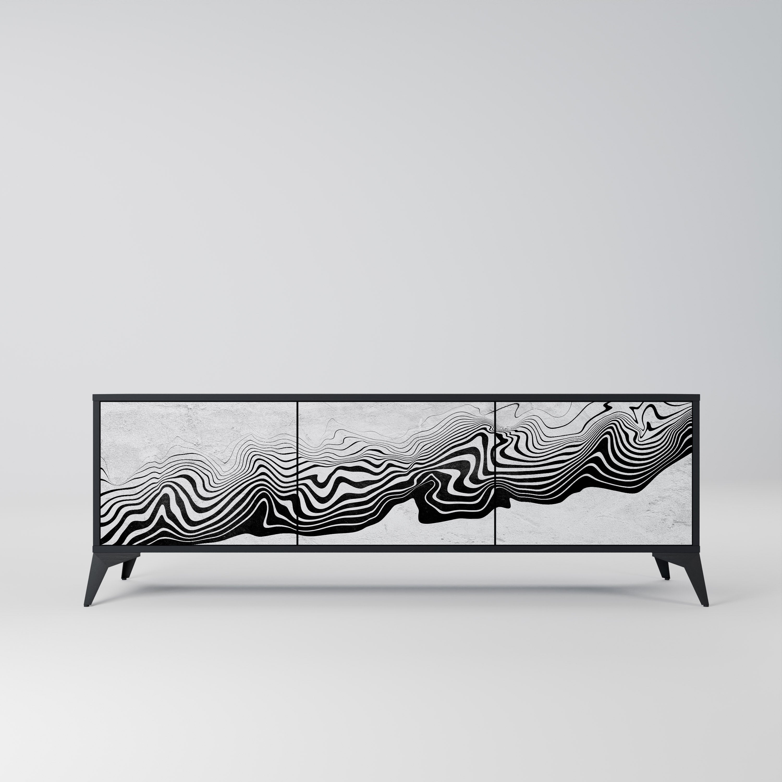 MONOCHROME MIRAGE Szafka RTV 3-drzwiowa korpus Czarny