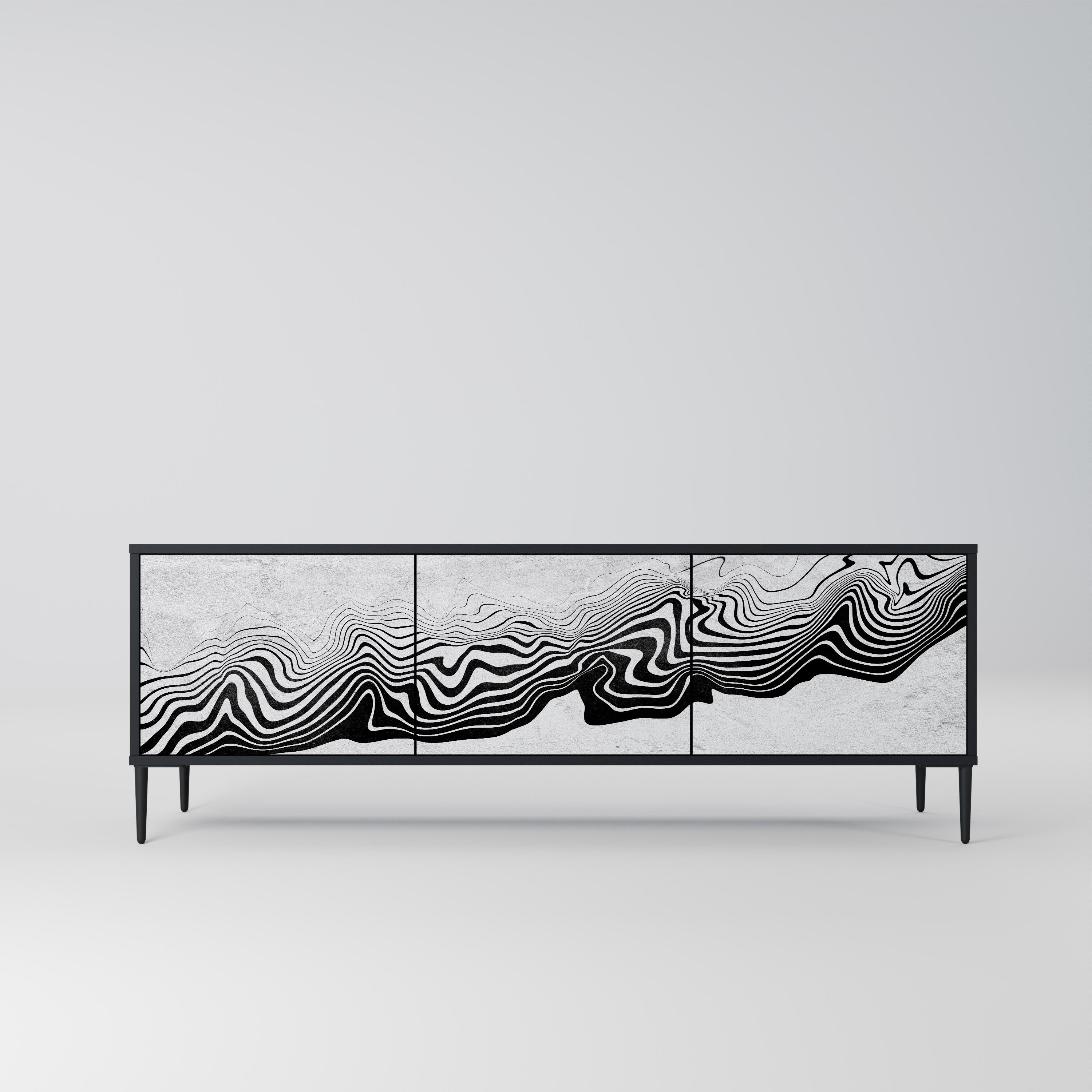 MONOCHROME MIRAGE Szafka RTV 3-drzwiowa korpus Czarny