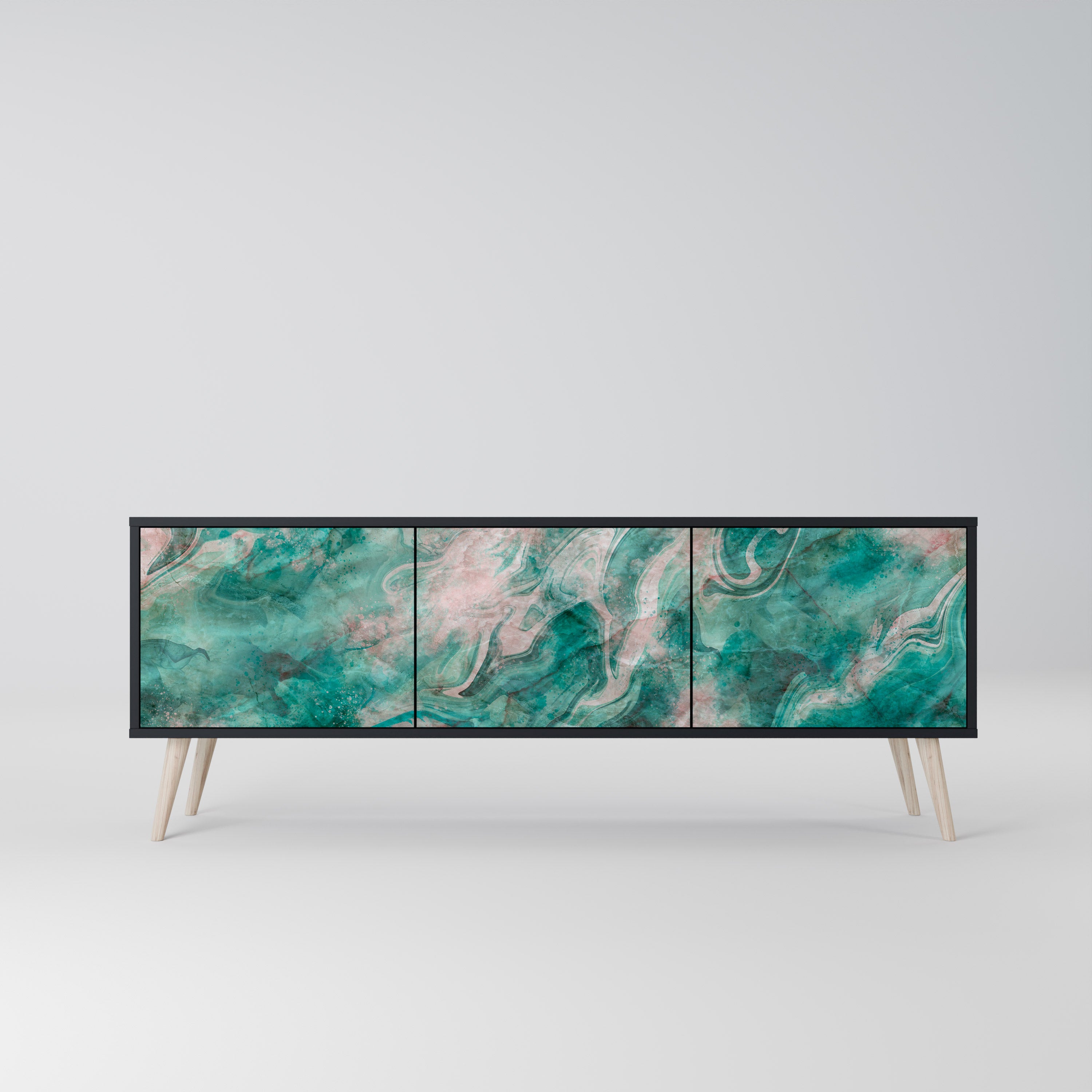ABSTRACT ALCHEMY Szafka RTV 3-drzwiowa korpus Czarny
