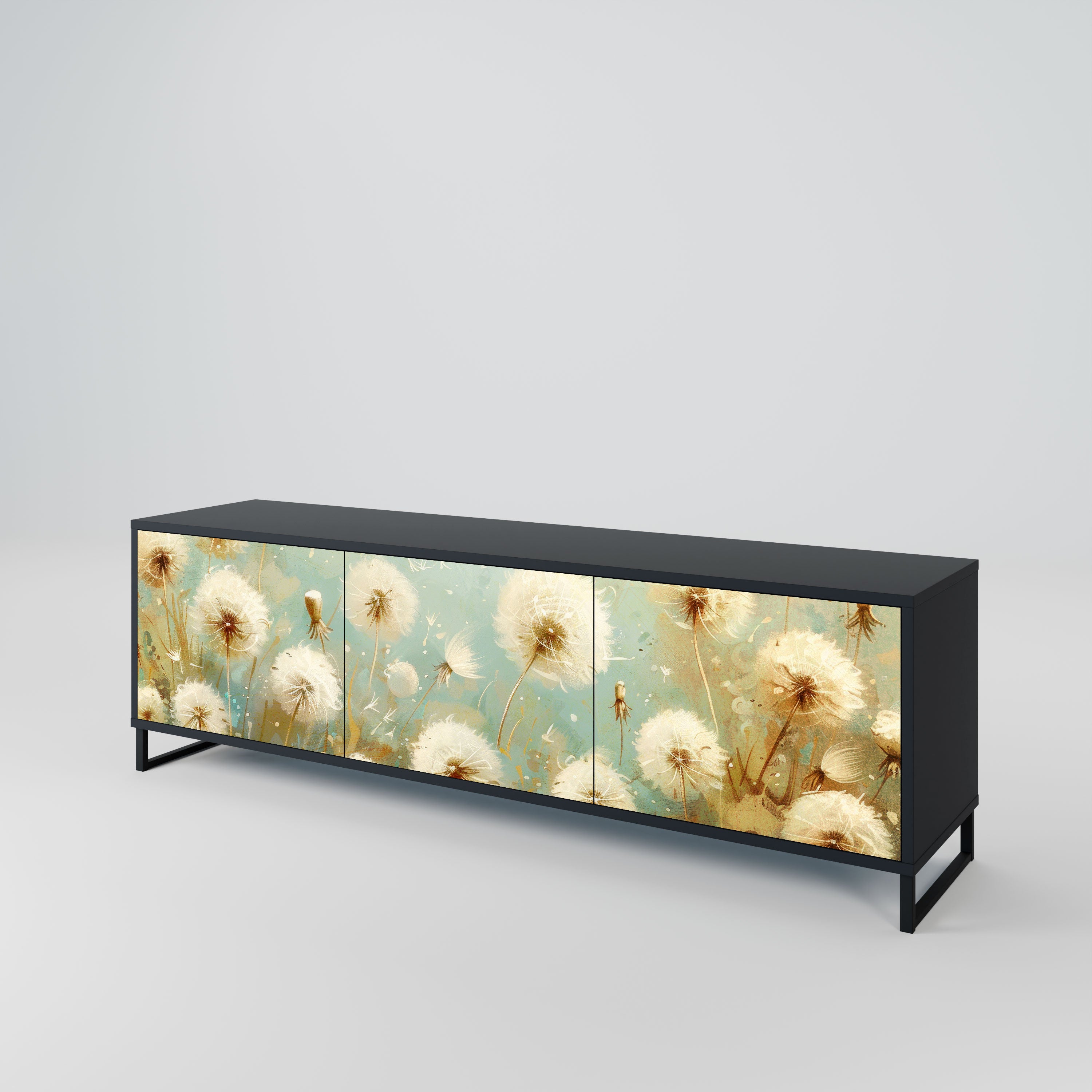 DREAMY MEADOW Szafka RTV 3-drzwiowa korpus Czarny