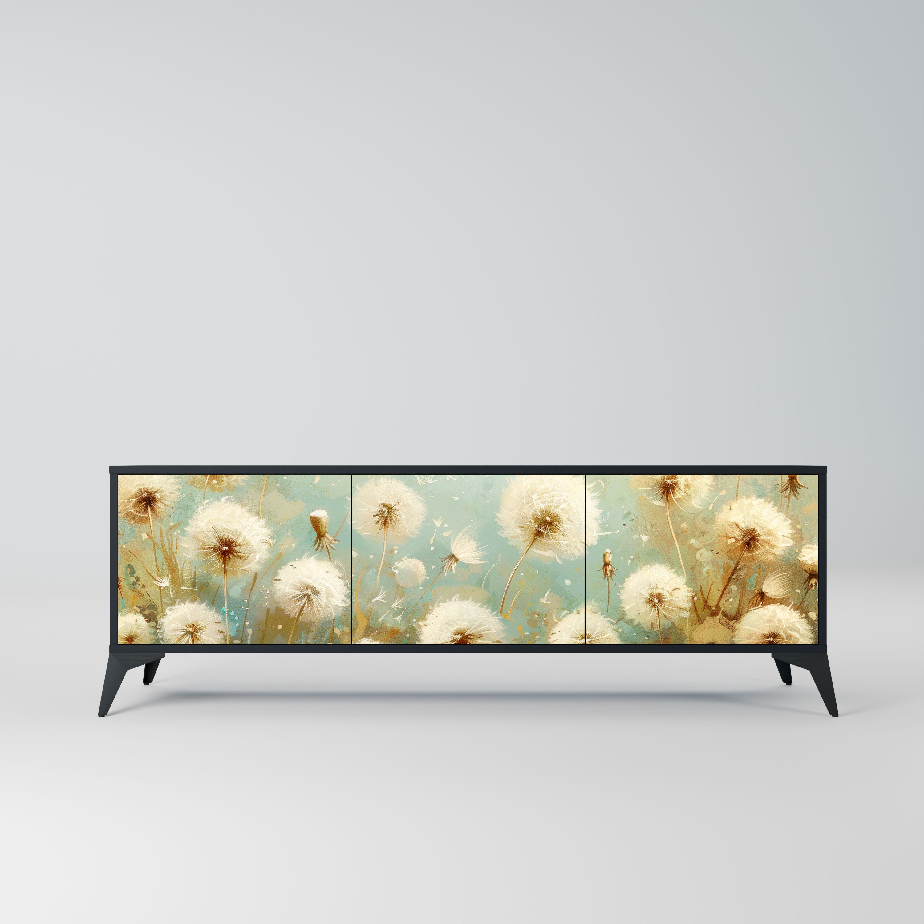 DREAMY MEADOW Szafka RTV 3-drzwiowa korpus Czarny
