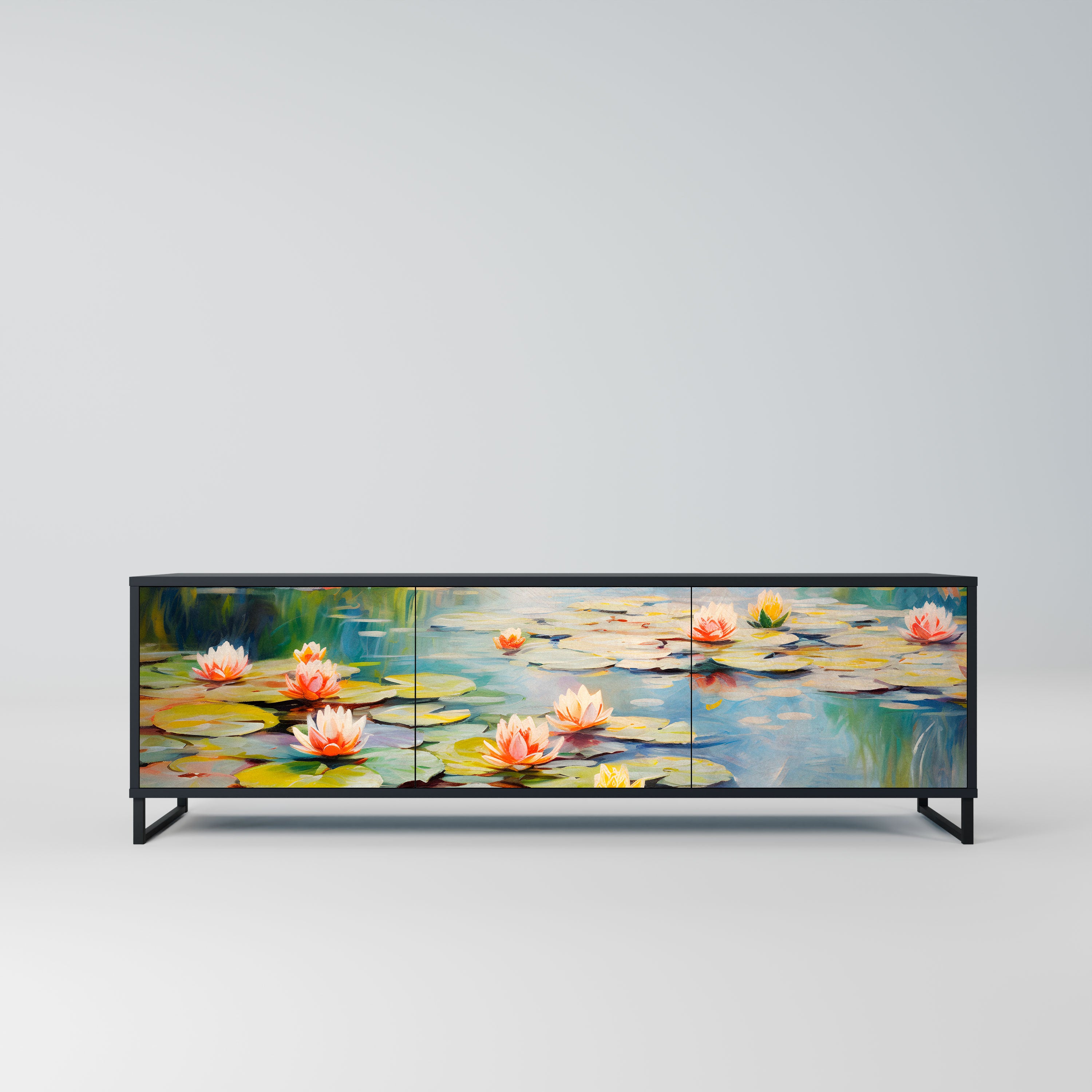 BLOOMING WATERS Szafka RTV 3-drzwiowa korpus Czarny