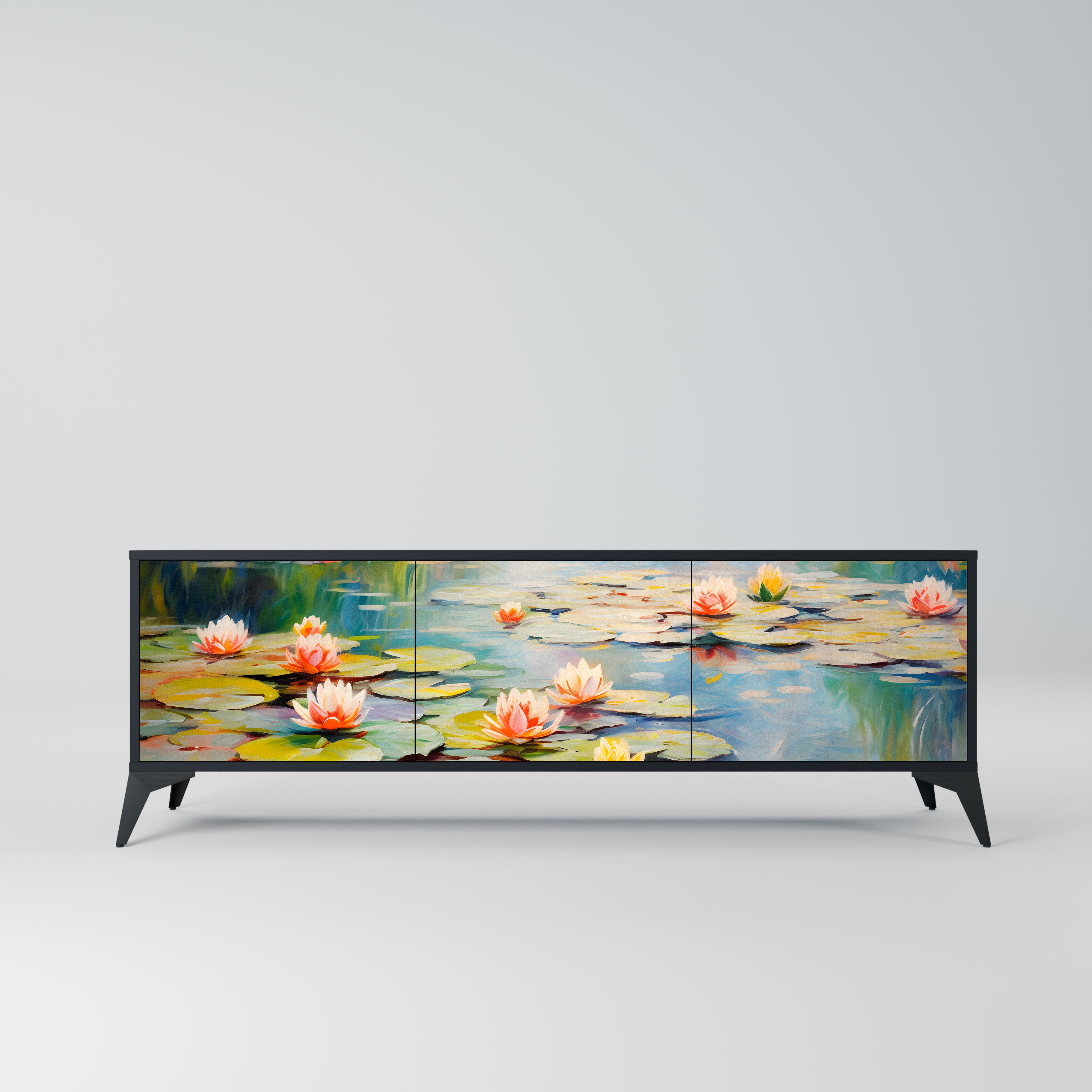BLOOMING WATERS Szafka RTV 3-drzwiowa korpus Czarny