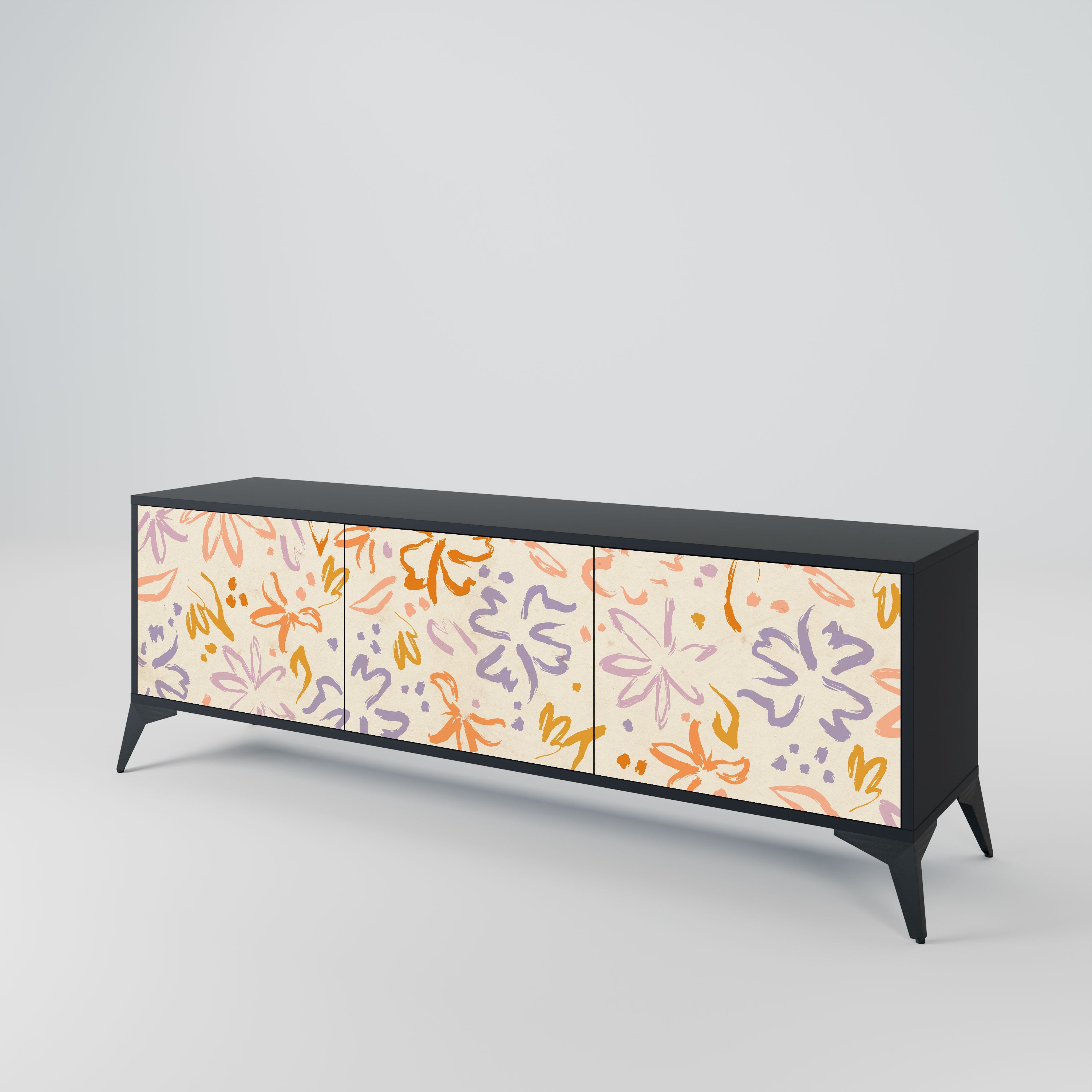 SPRING WHIMSY Szafka RTV 3-drzwiowa korpus Czarny