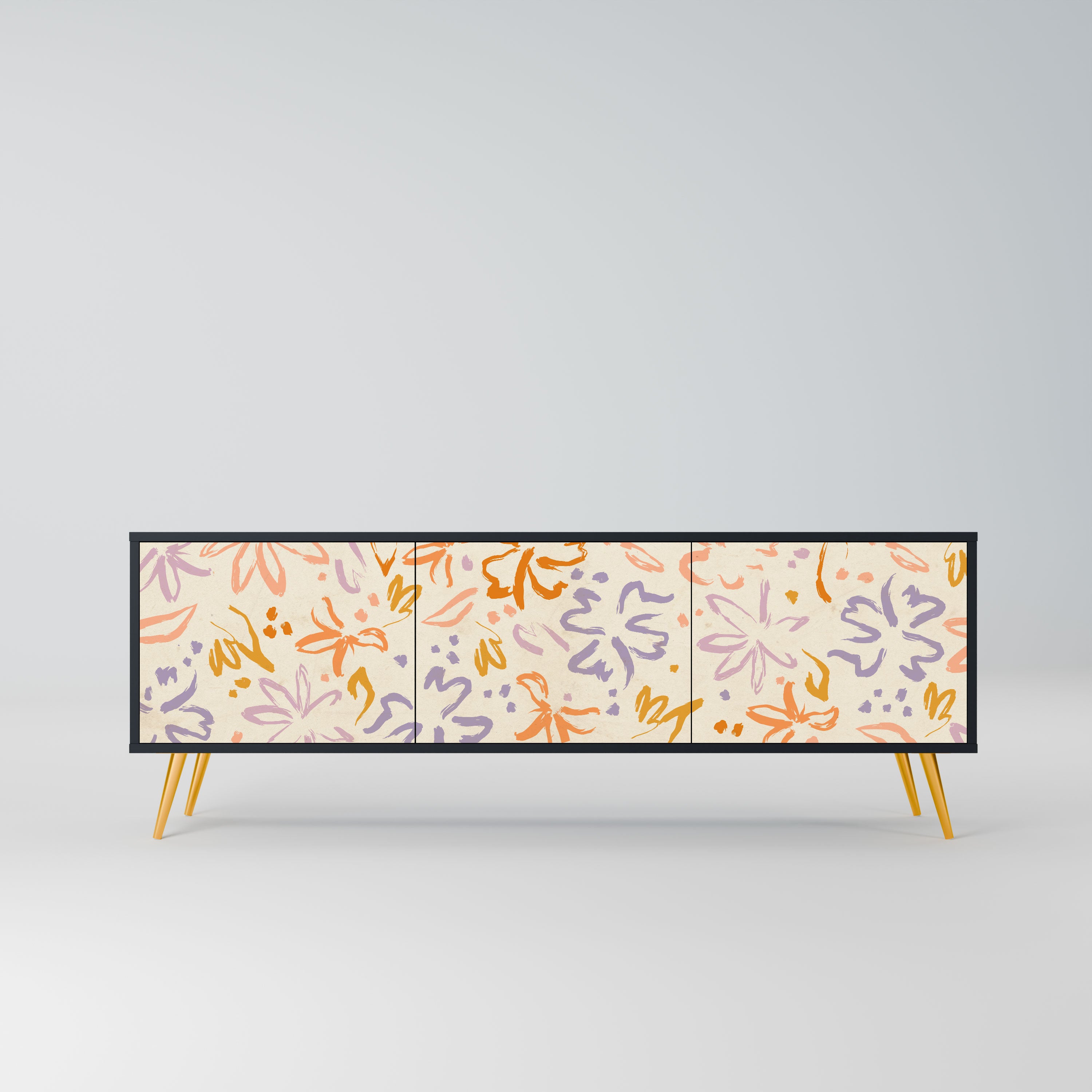 SPRING WHIMSY Szafka RTV 3-drzwiowa korpus Czarny