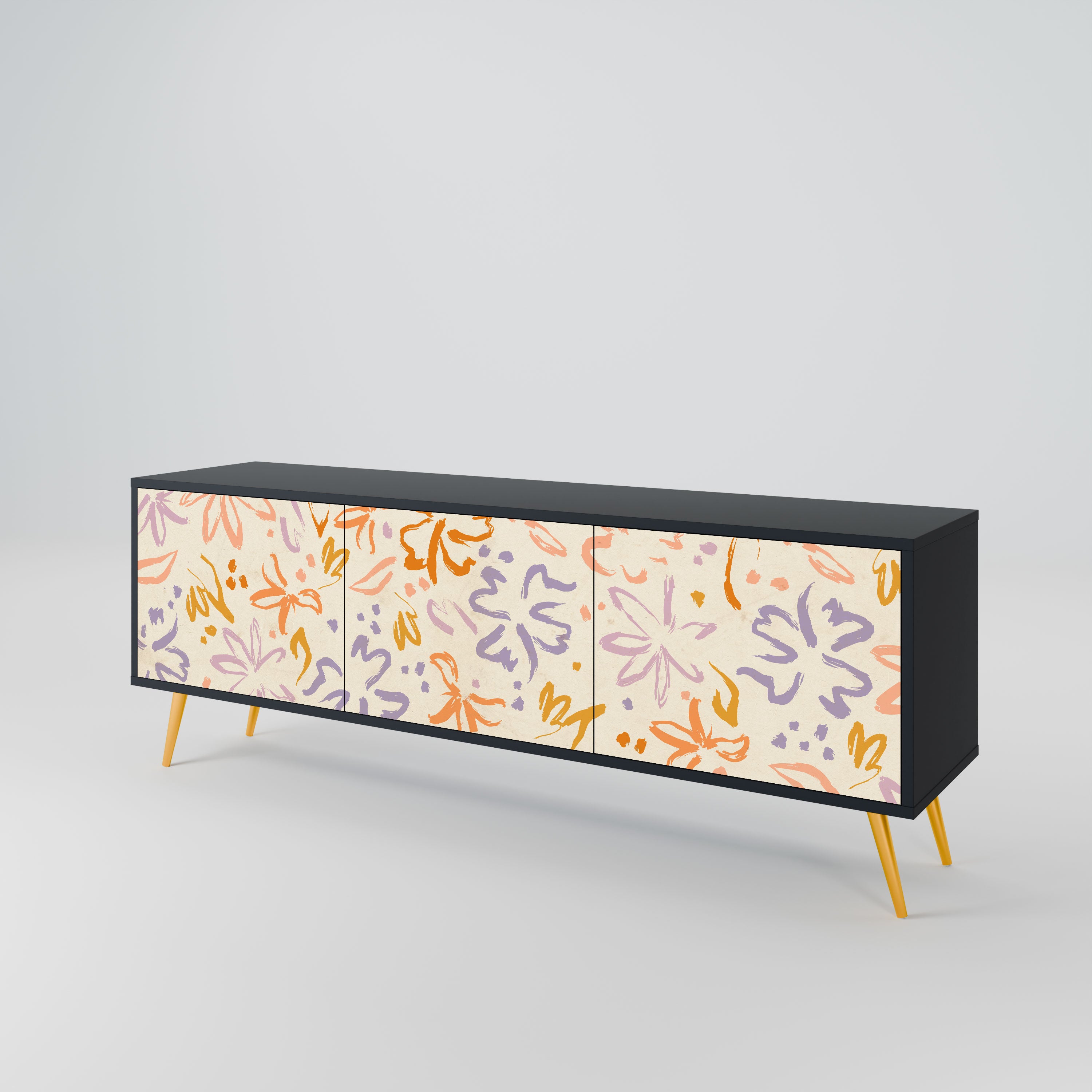 SPRING WHIMSY Szafka RTV 3-drzwiowa korpus Czarny