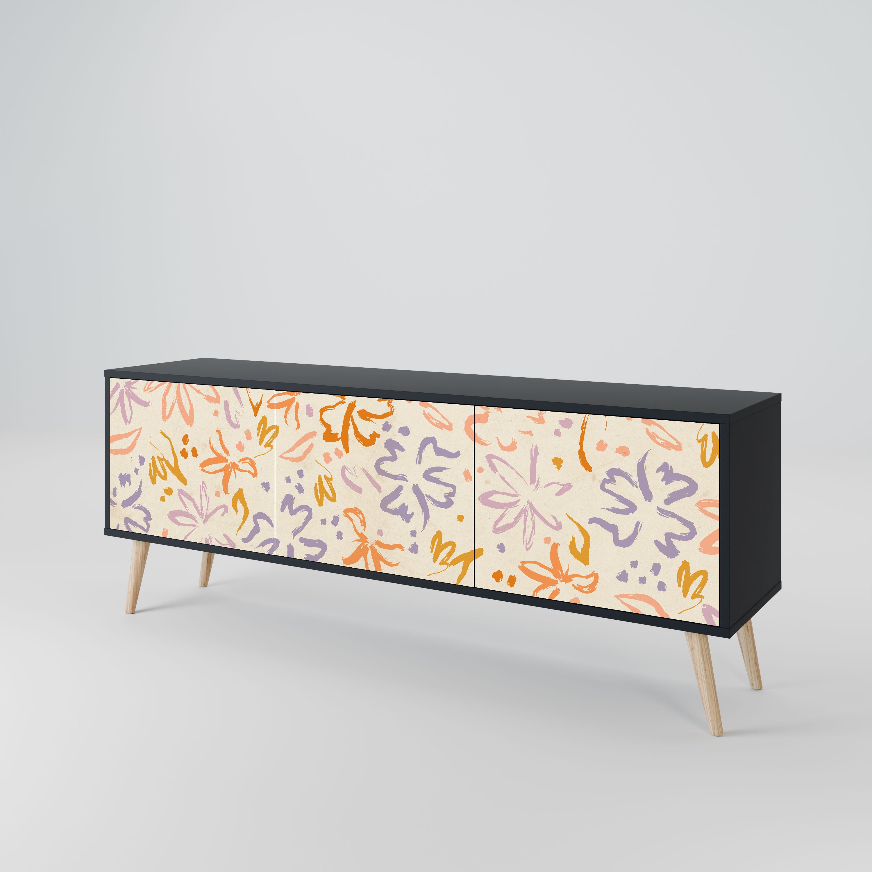 SPRING WHIMSY Szafka RTV 3-drzwiowa korpus Czarny