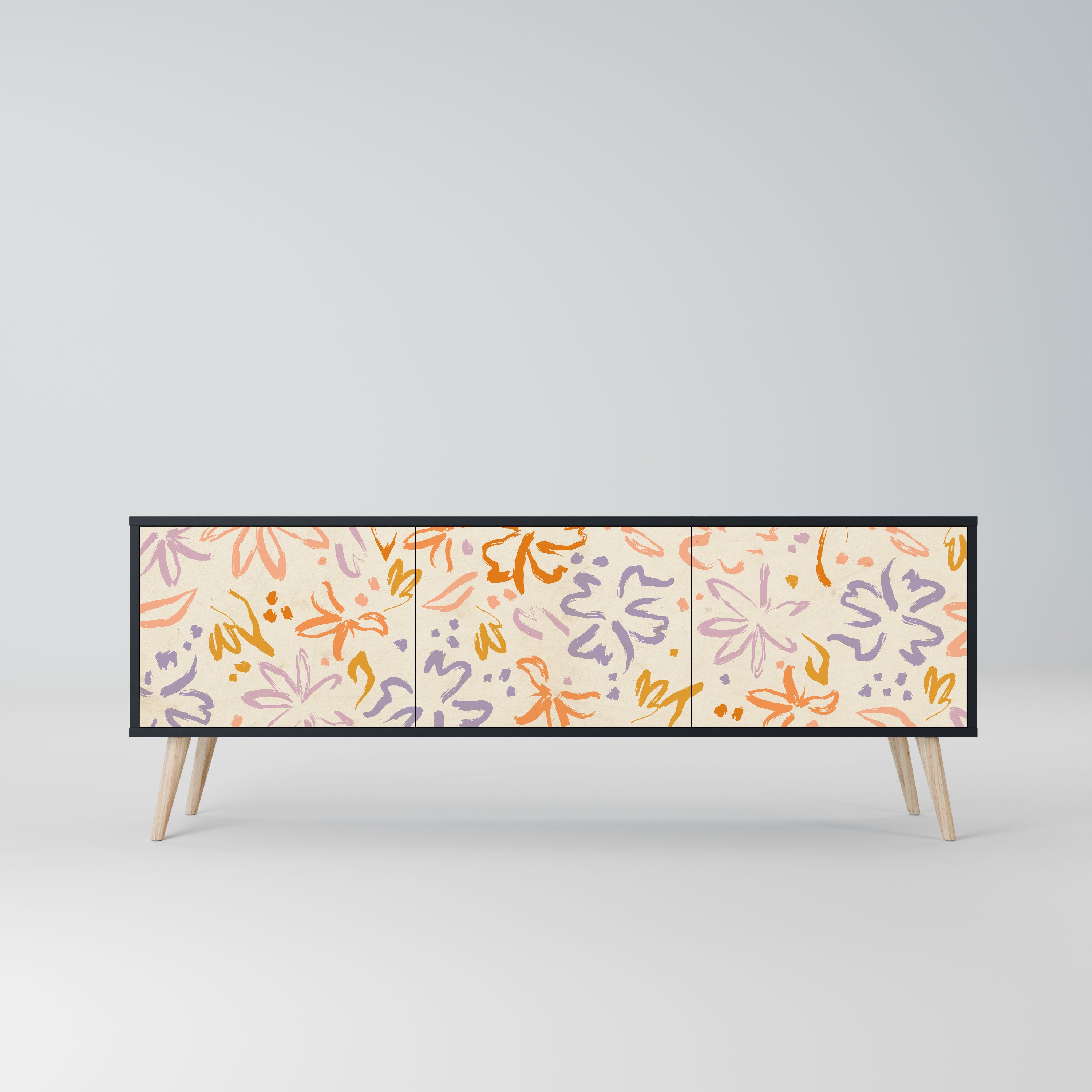 SPRING WHIMSY Szafka RTV 3-drzwiowa korpus Czarny