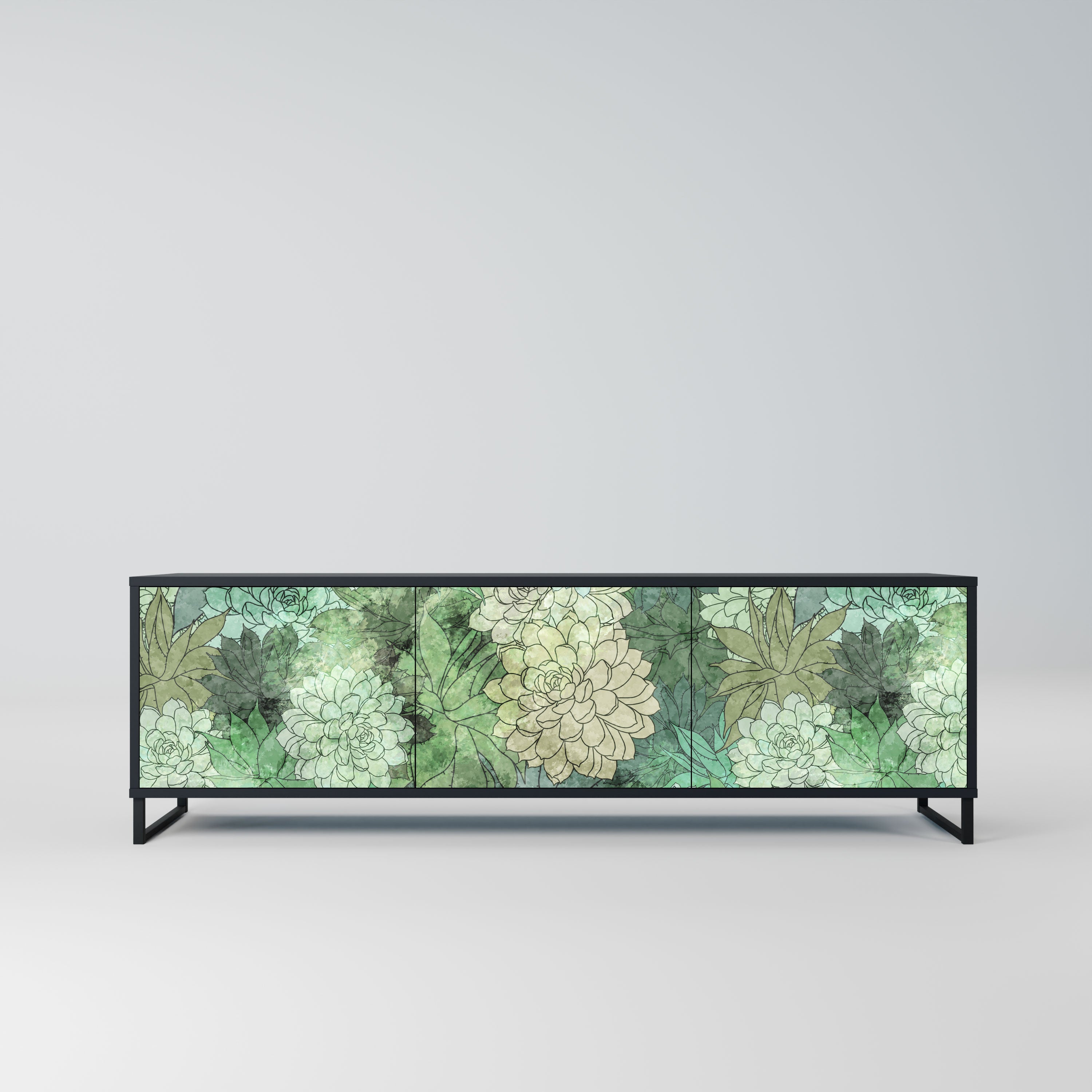 SUCCULENT CLUSTER Szafka RTV 3-drzwiowa korpus Czarny