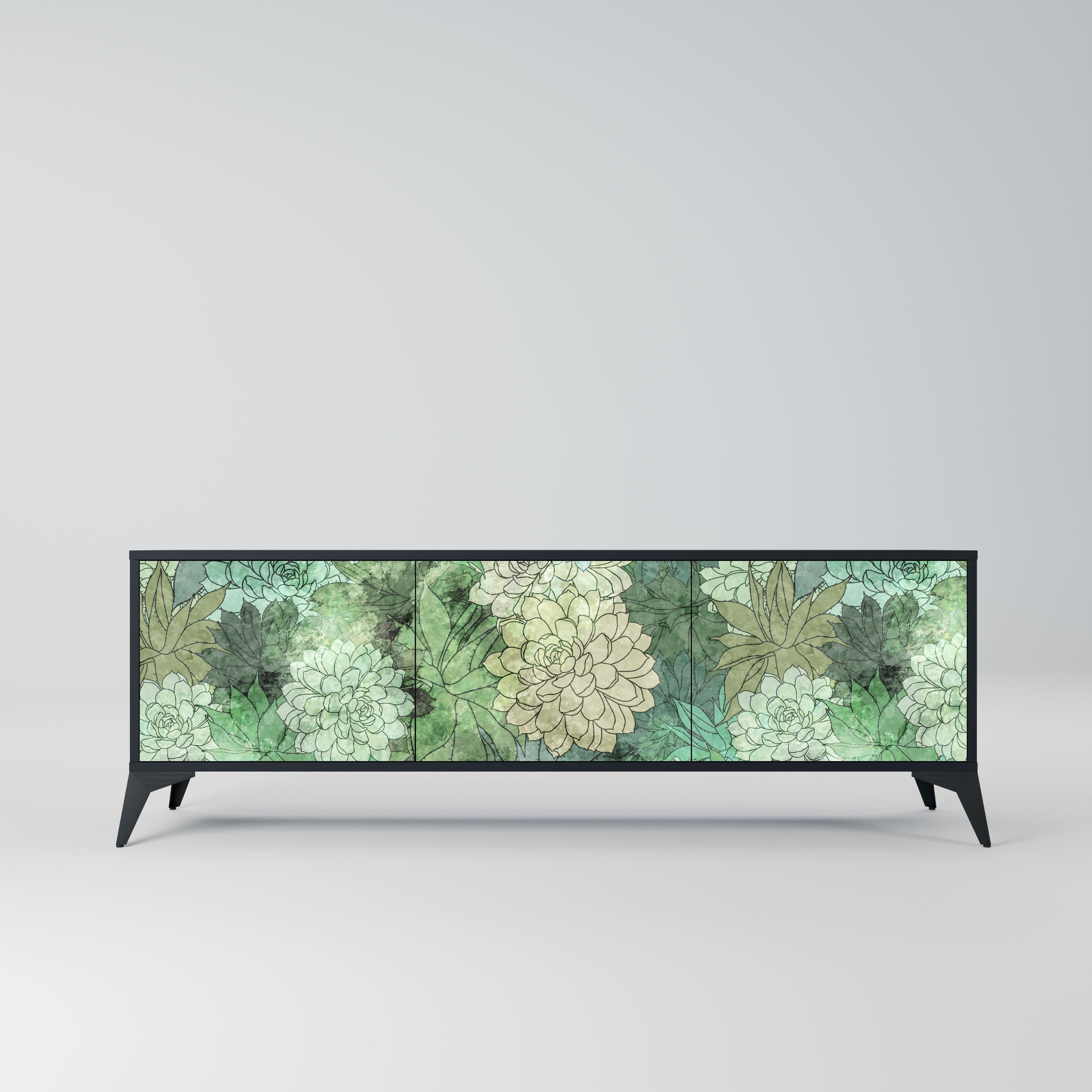 SUCCULENT CLUSTER Szafka RTV 3-drzwiowa korpus Czarny