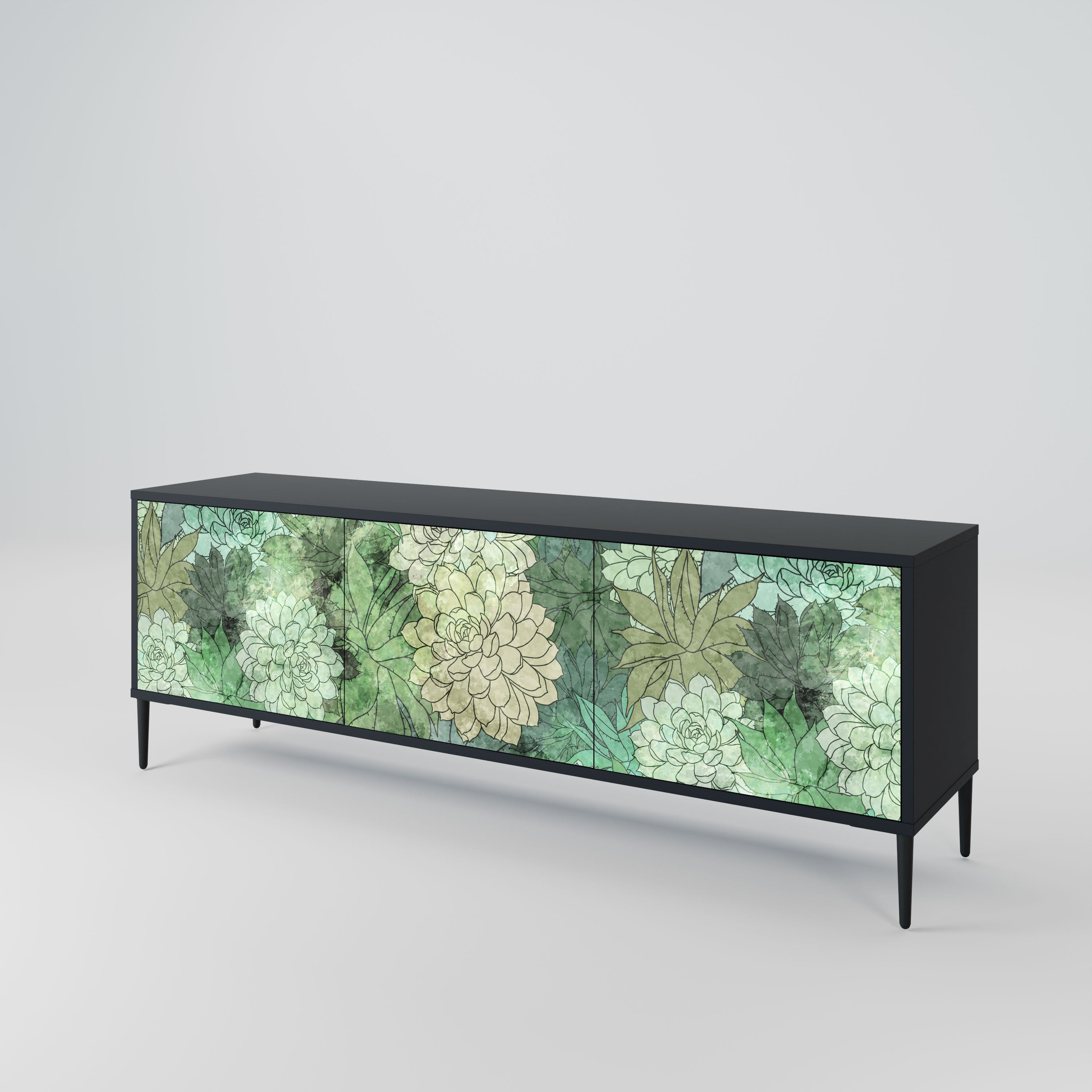 SUCCULENT CLUSTER Szafka RTV 3-drzwiowa korpus Czarny