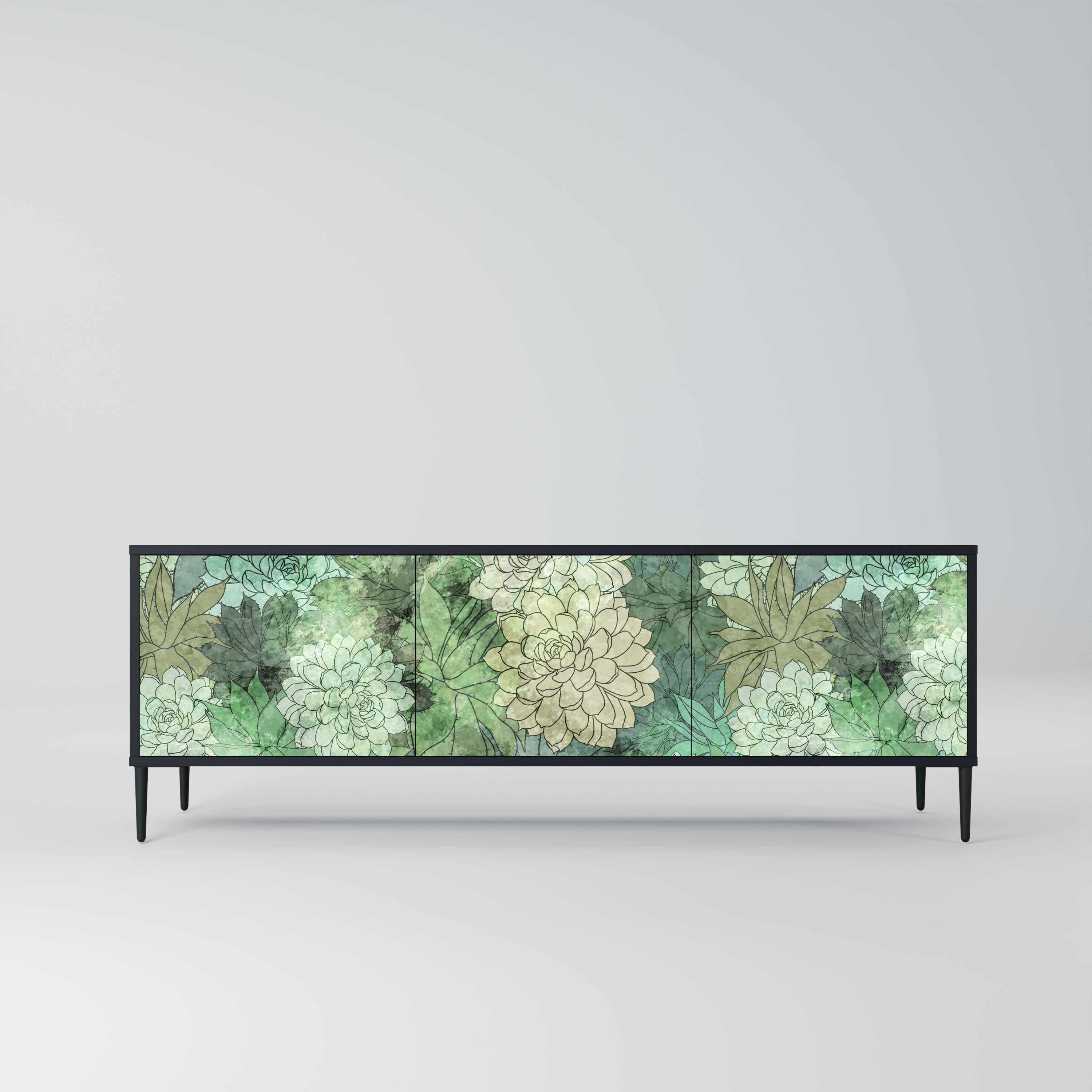 SUCCULENT CLUSTER Szafka RTV 3-drzwiowa korpus Czarny