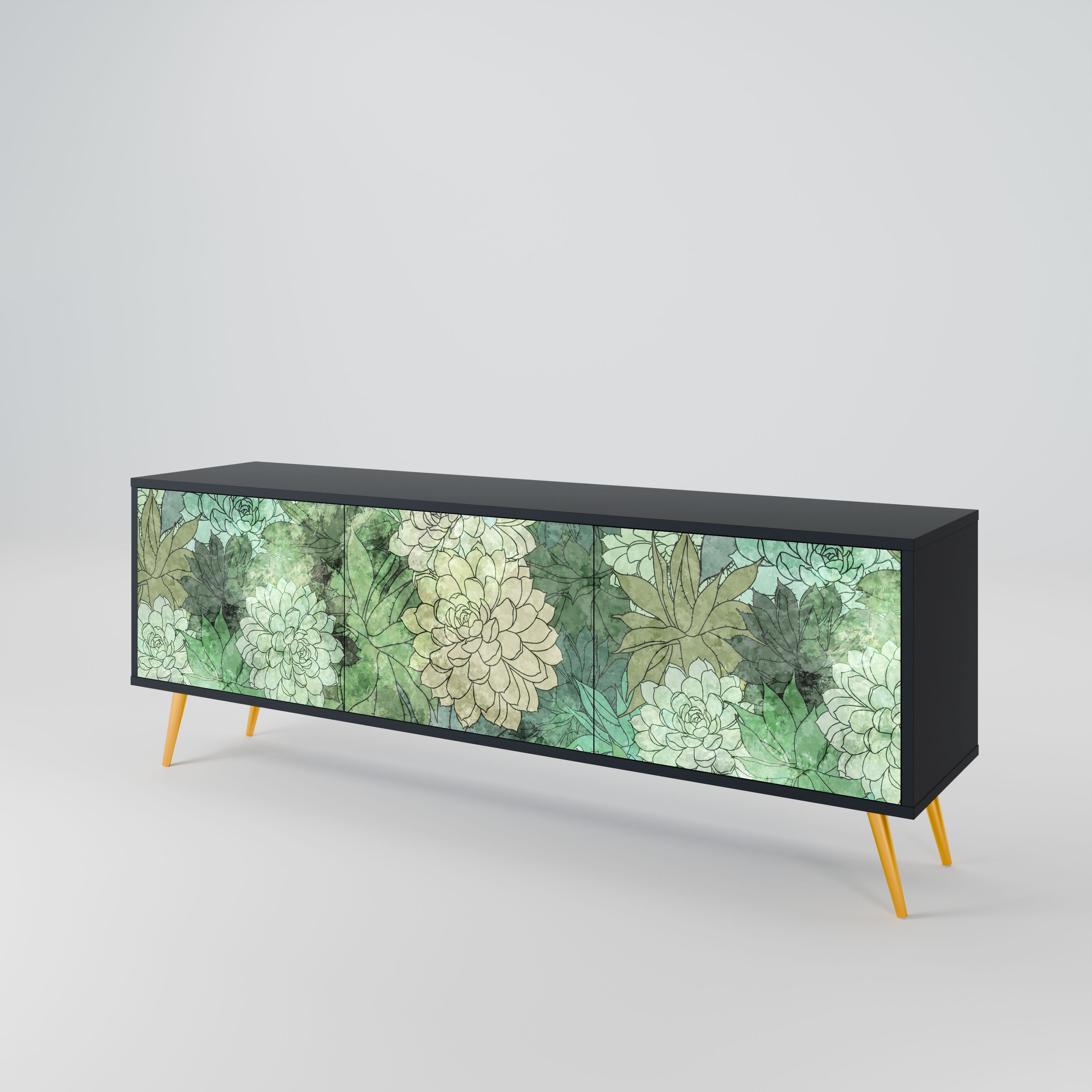 SUCCULENT CLUSTER Szafka RTV 3-drzwiowa korpus Czarny