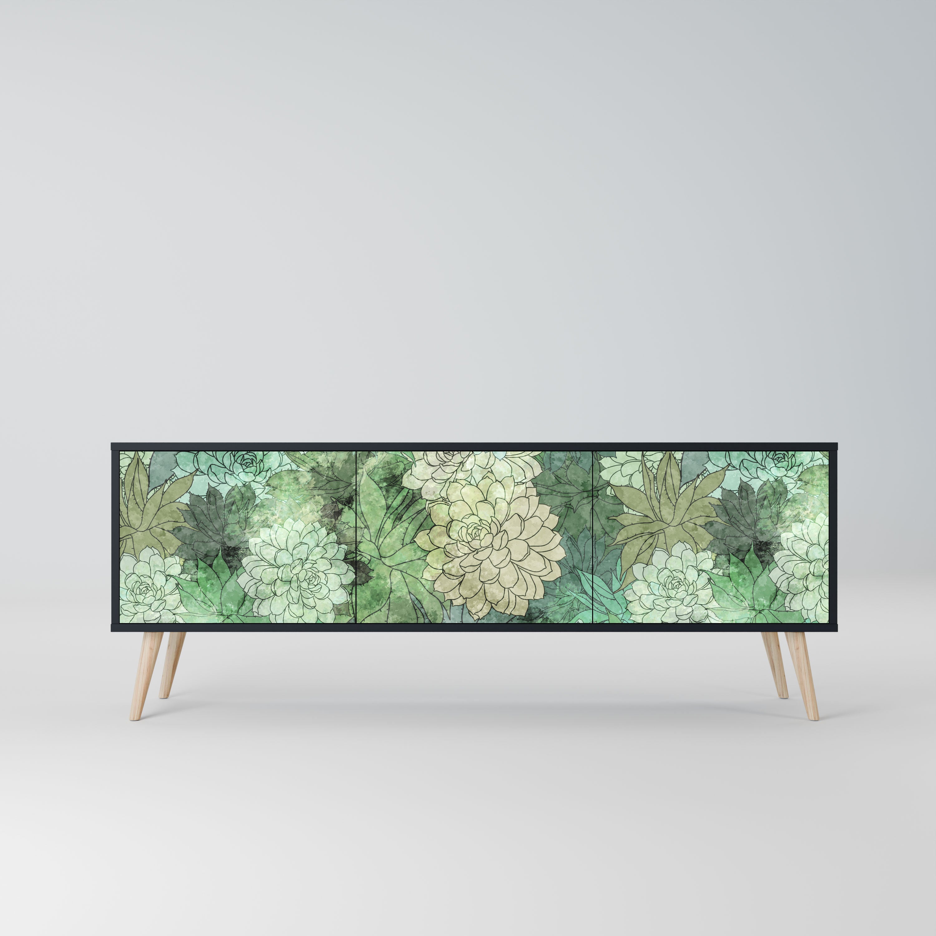 SUCCULENT CLUSTER Szafka RTV 3-drzwiowa korpus Czarny