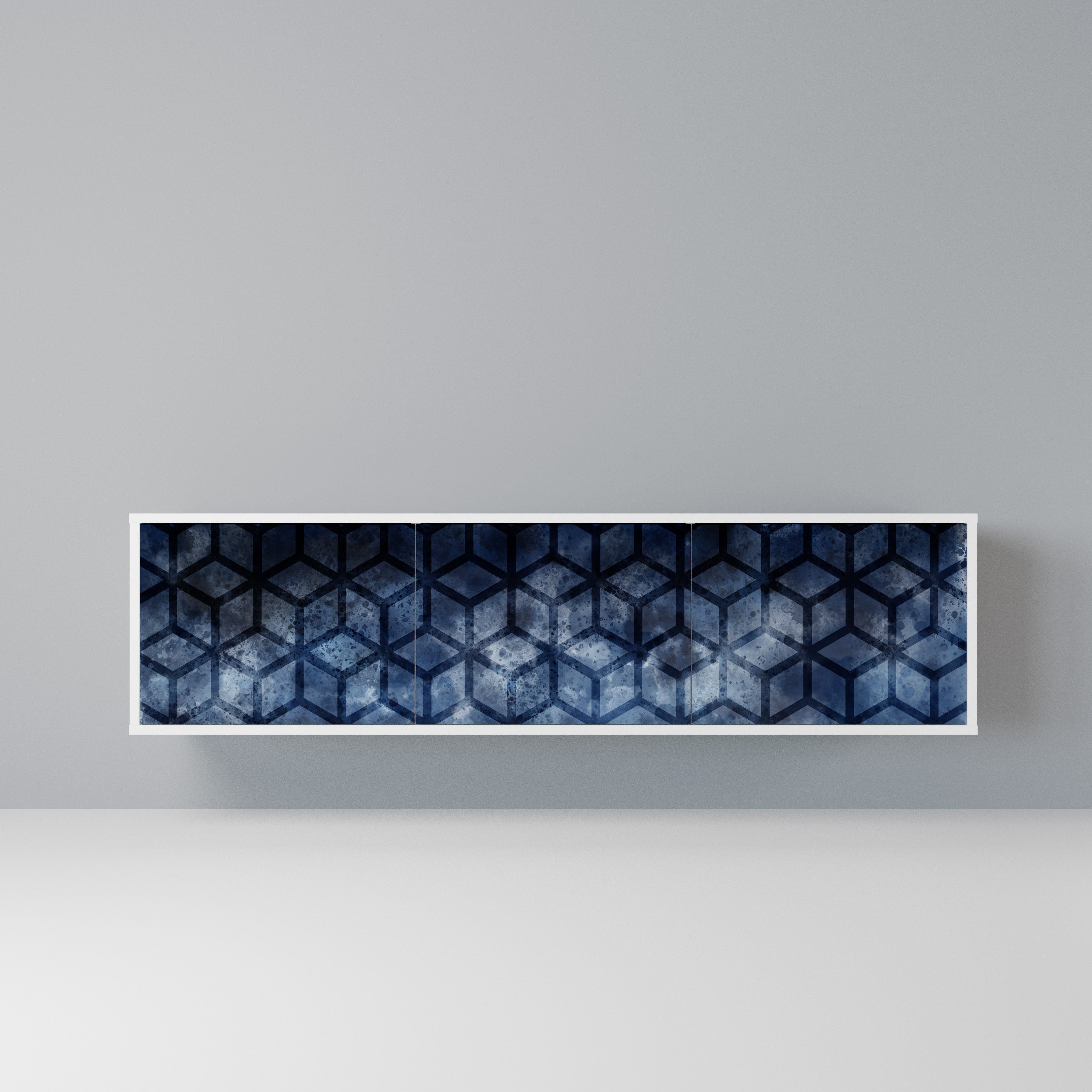 CUBIC MIST Szafka RTV 3-drzwiowa korpus Biały