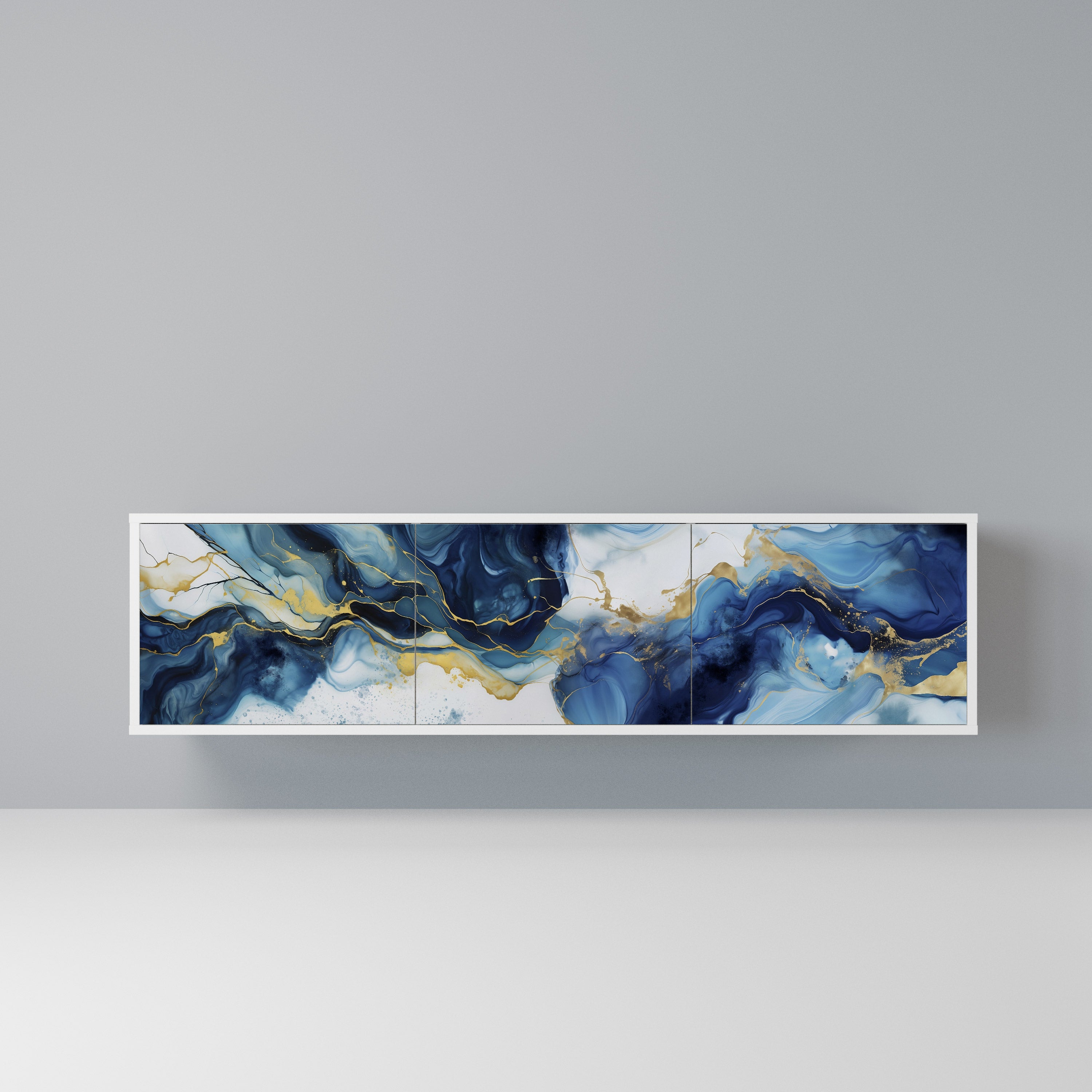 INKY MARBLE Szafka RTV 3-drzwiowa korpus Biały