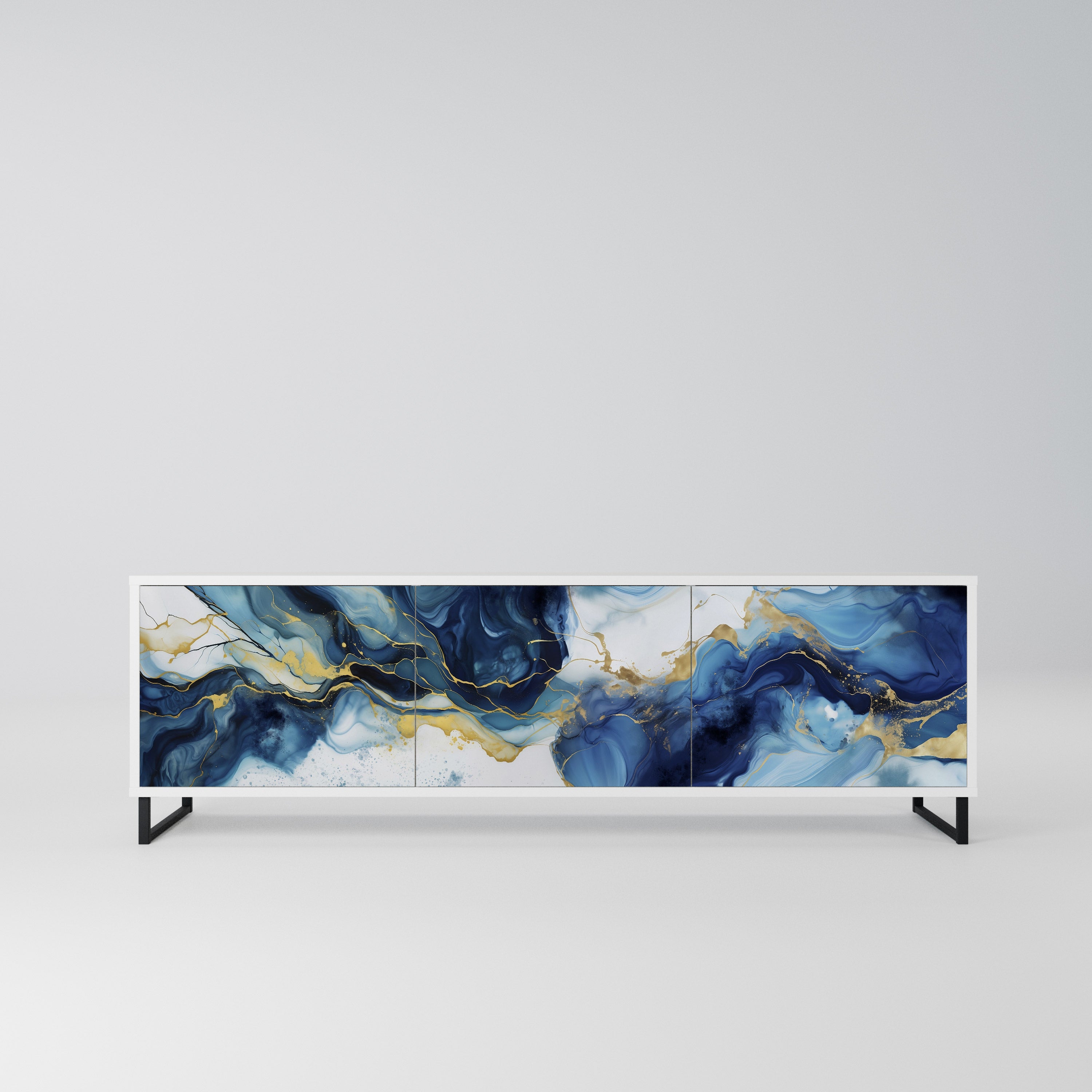 INKY MARBLE Szafka RTV 3-drzwiowa korpus Biały