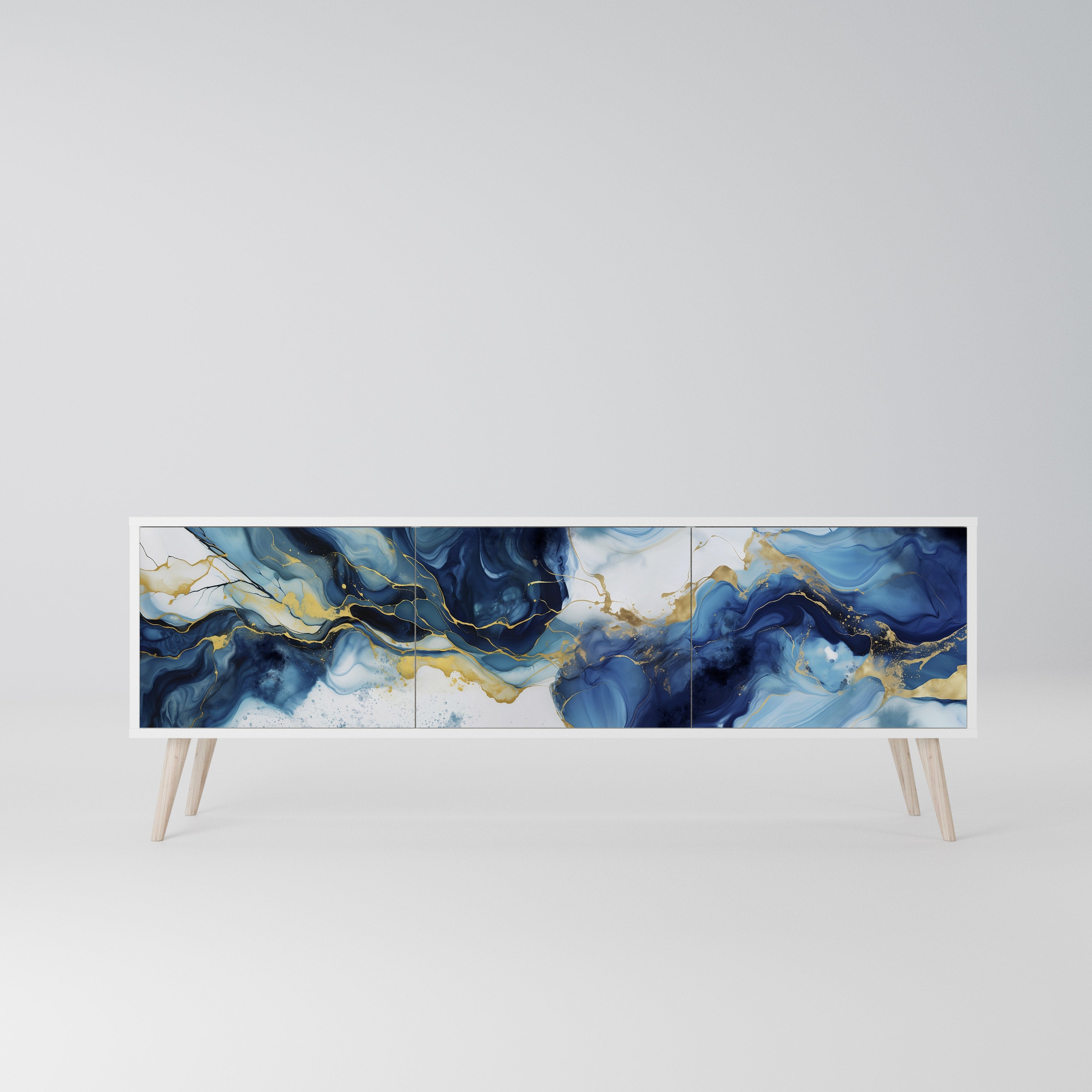 INKY MARBLE Szafka RTV 3-drzwiowa korpus Biały