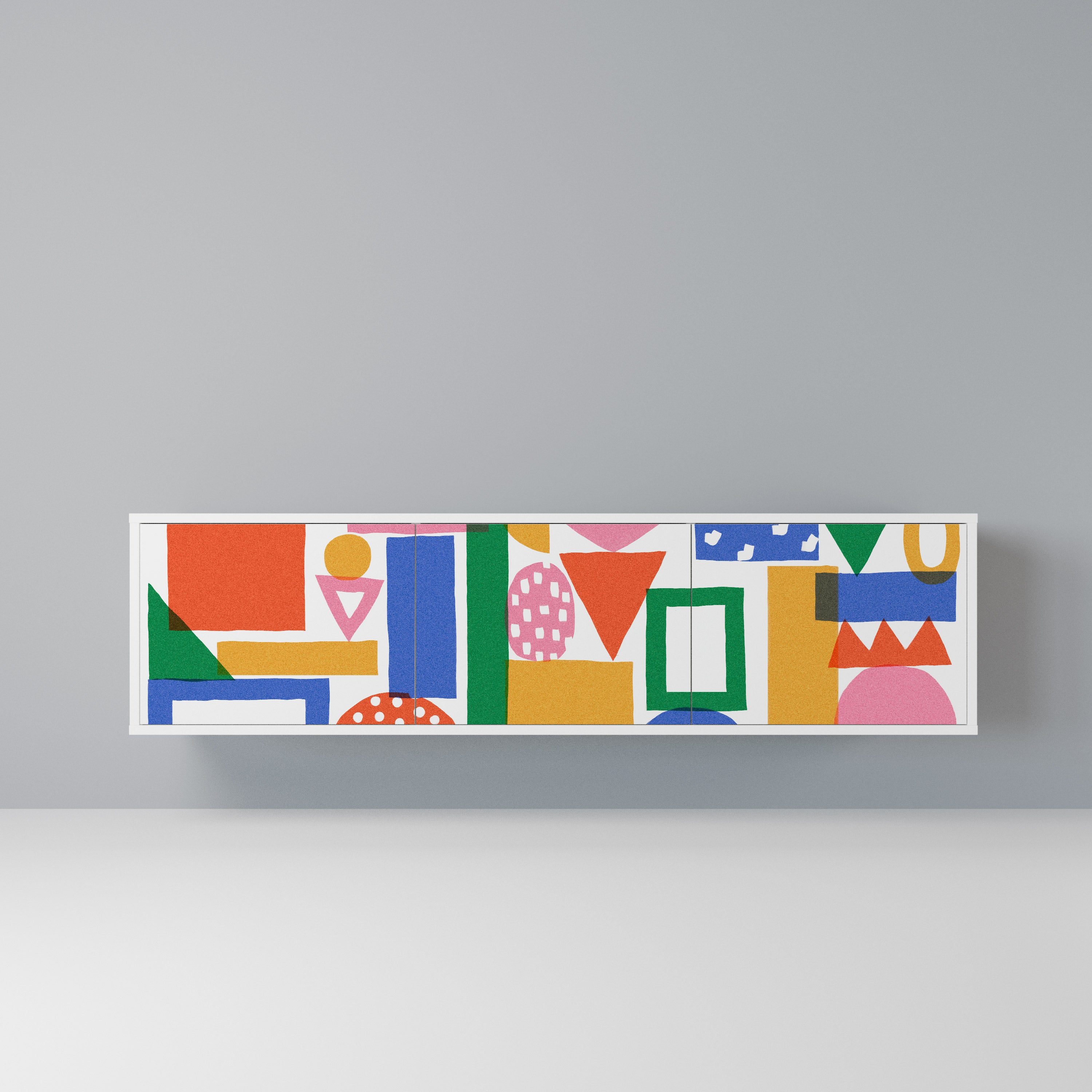 GEOMETRIC GLIMMER Szafka RTV 3-drzwiowa korpus Biały