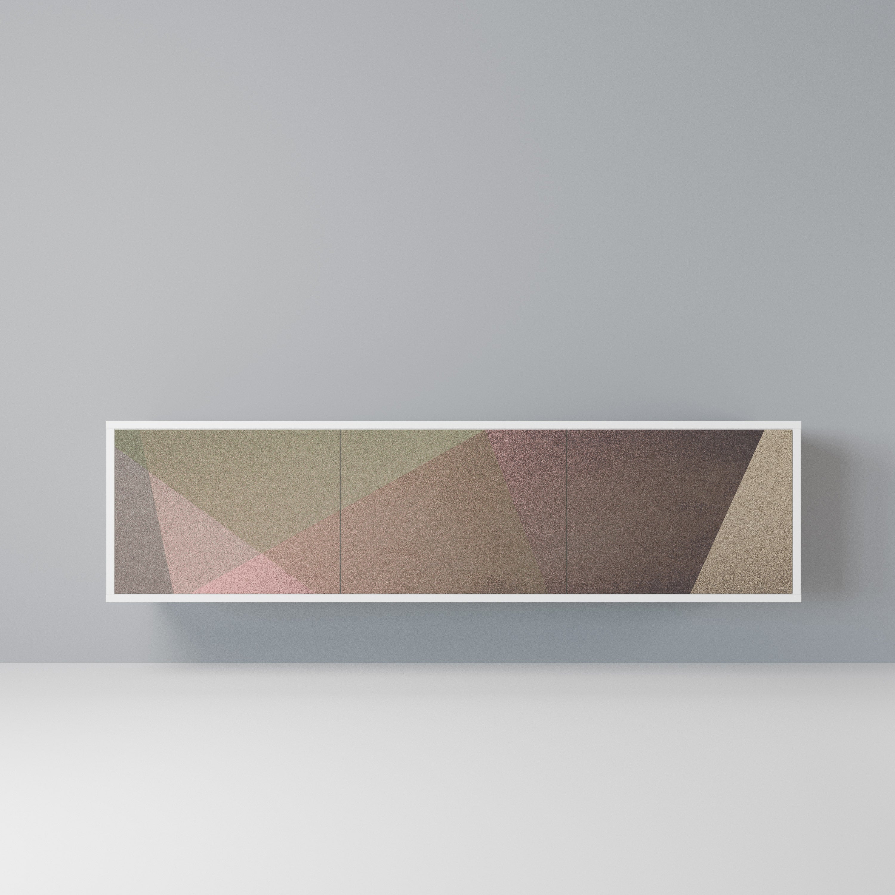 BEIGE GEOMETRY Szafka RTV 3-drzwiowa korpus Biały