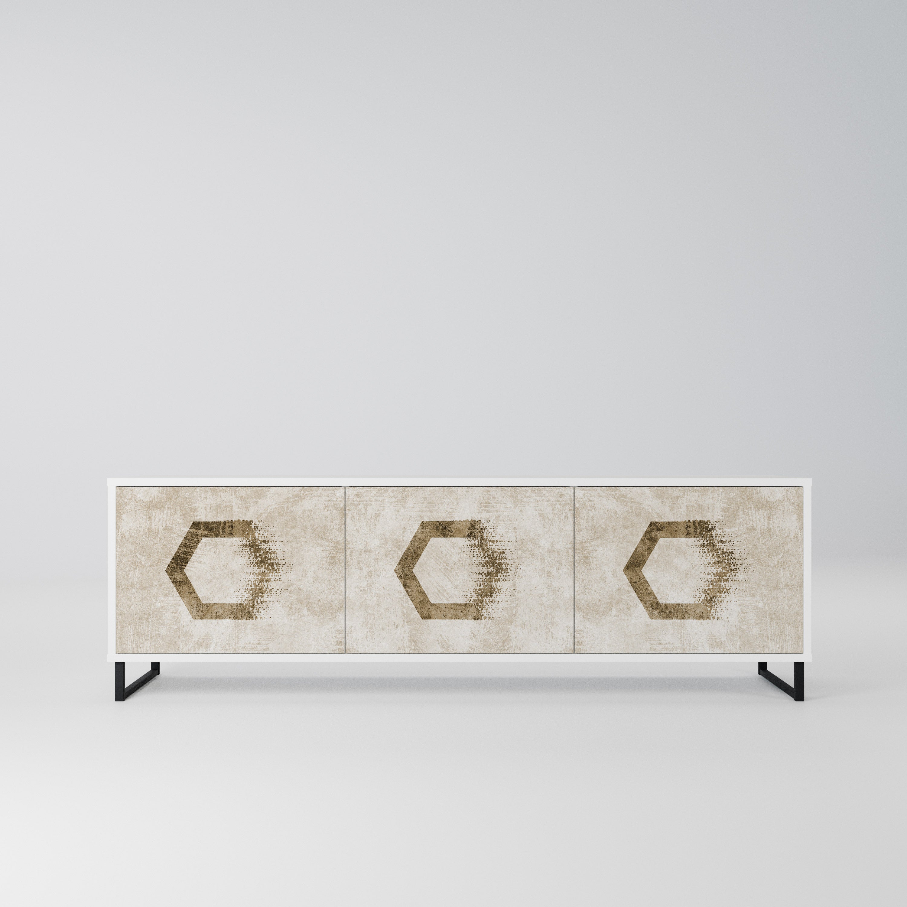 HEXAGONAL SHAPES Szafka RTV 3-drzwiowa korpus Biały