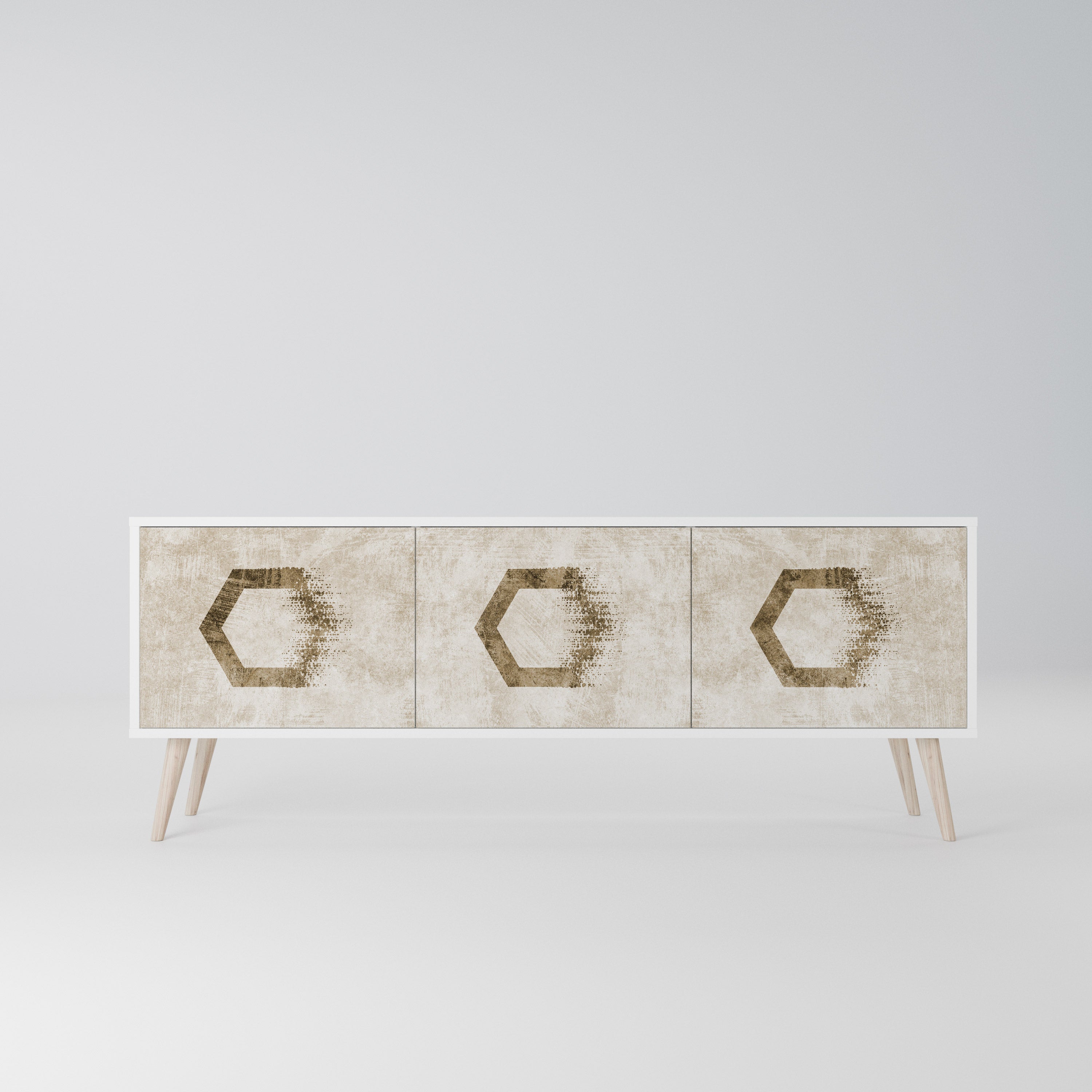 HEXAGONAL SHAPES Szafka RTV 3-drzwiowa korpus Biały