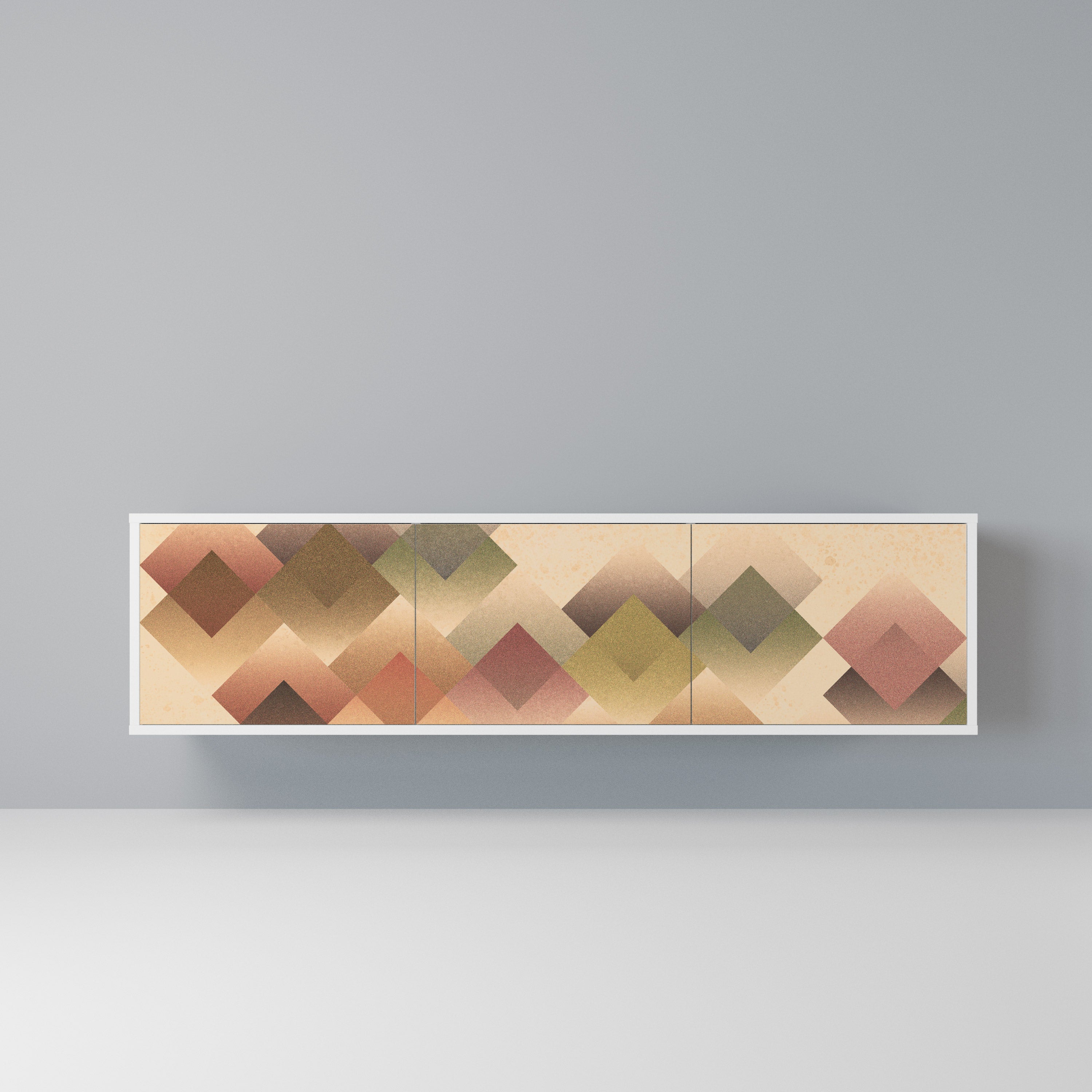 GEOMETRIC FUSION Szafka RTV 3-drzwiowa korpus Biały