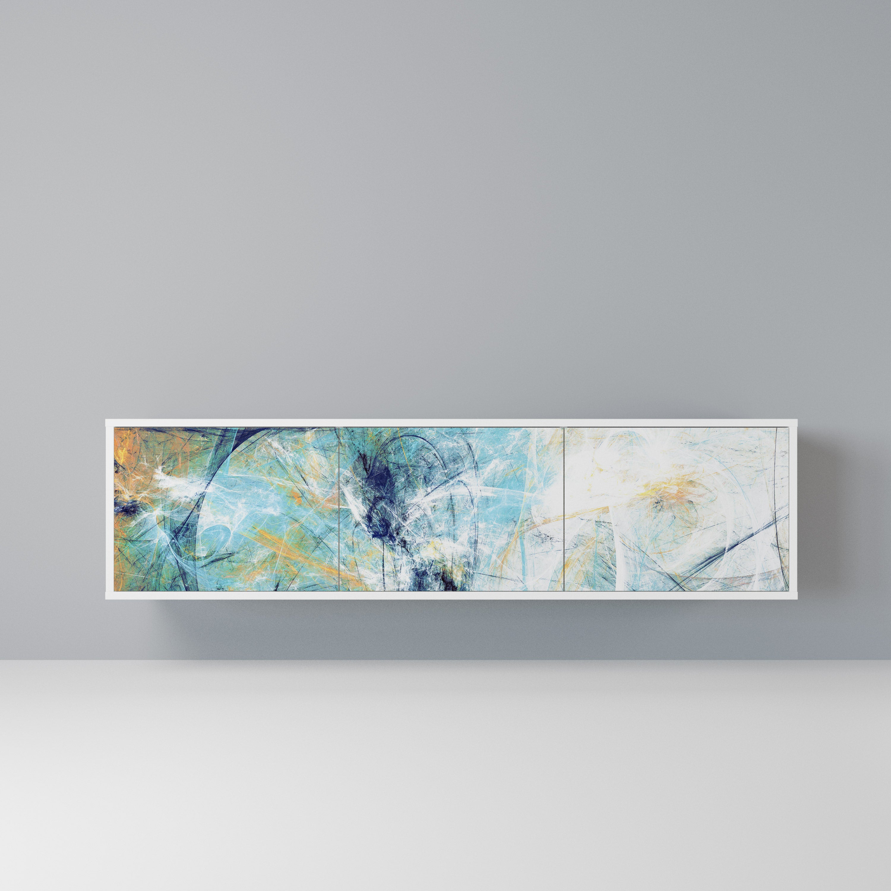 ABSTRACT THOUGHTS Szafka RTV 3-drzwiowa korpus Biały