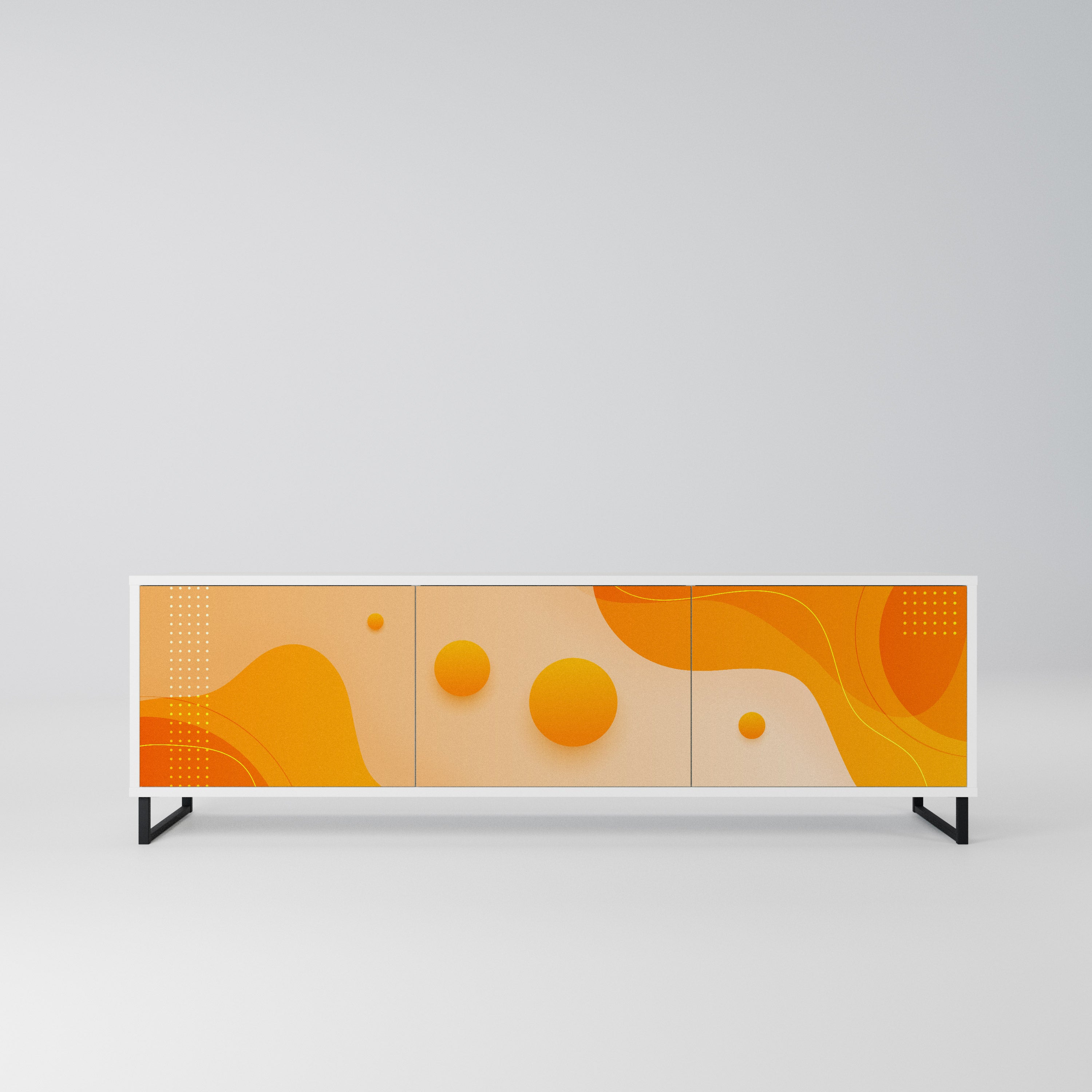 ORANGE ARRANGEMENT Szafka RTV 3-drzwiowa korpus Biały