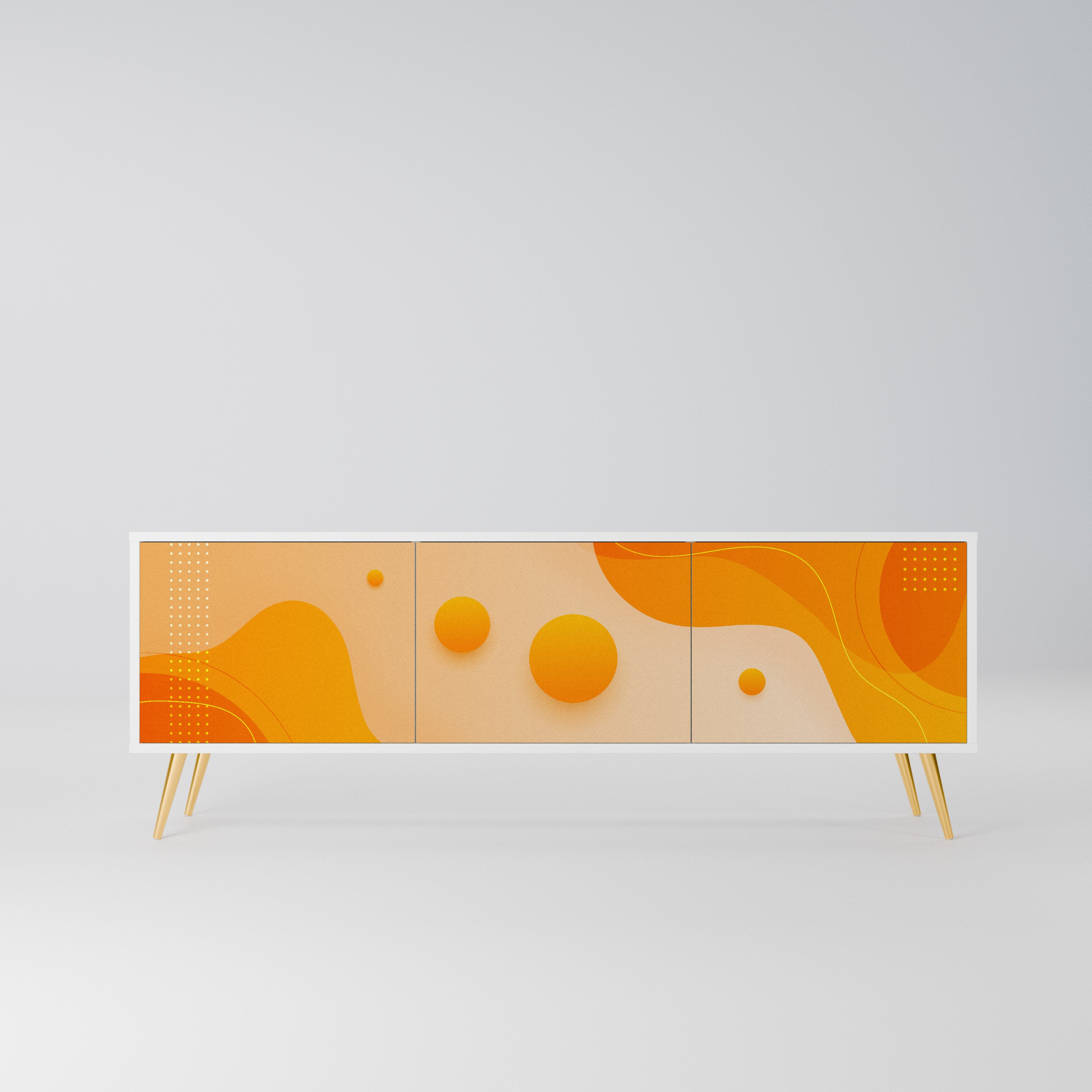 ORANGE ARRANGEMENT Szafka RTV 3-drzwiowa korpus Biały