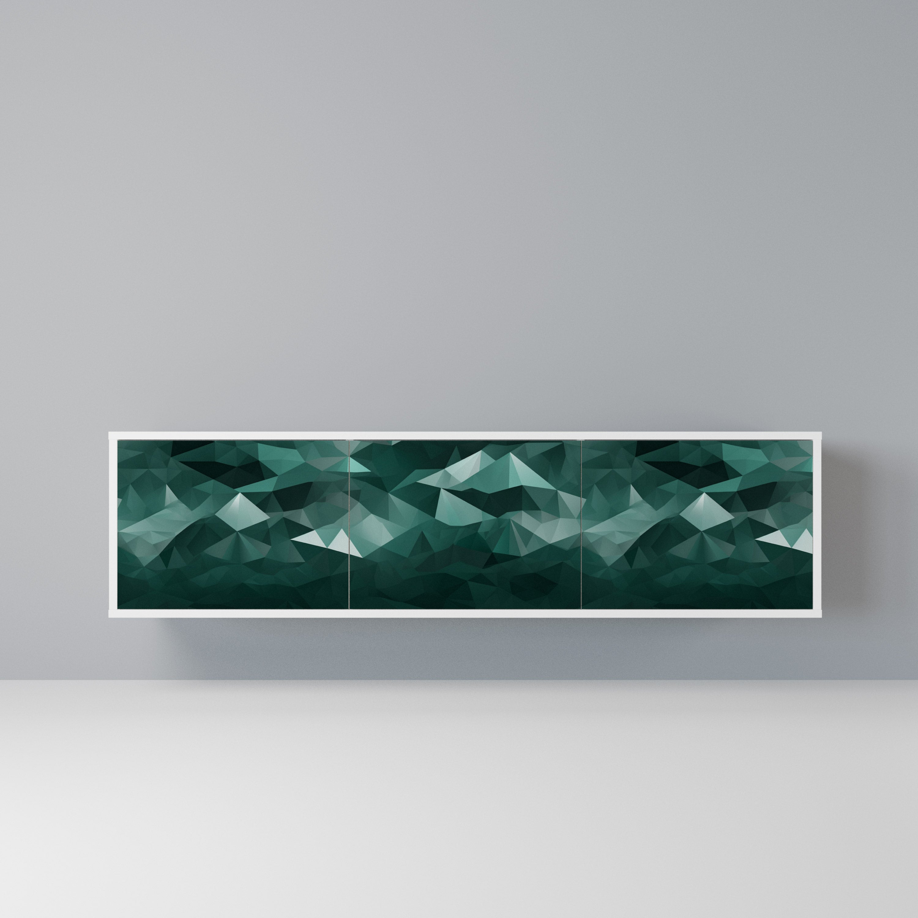 POLYGONAL FLOATING Szafka RTV 3-drzwiowa korpus Biały
