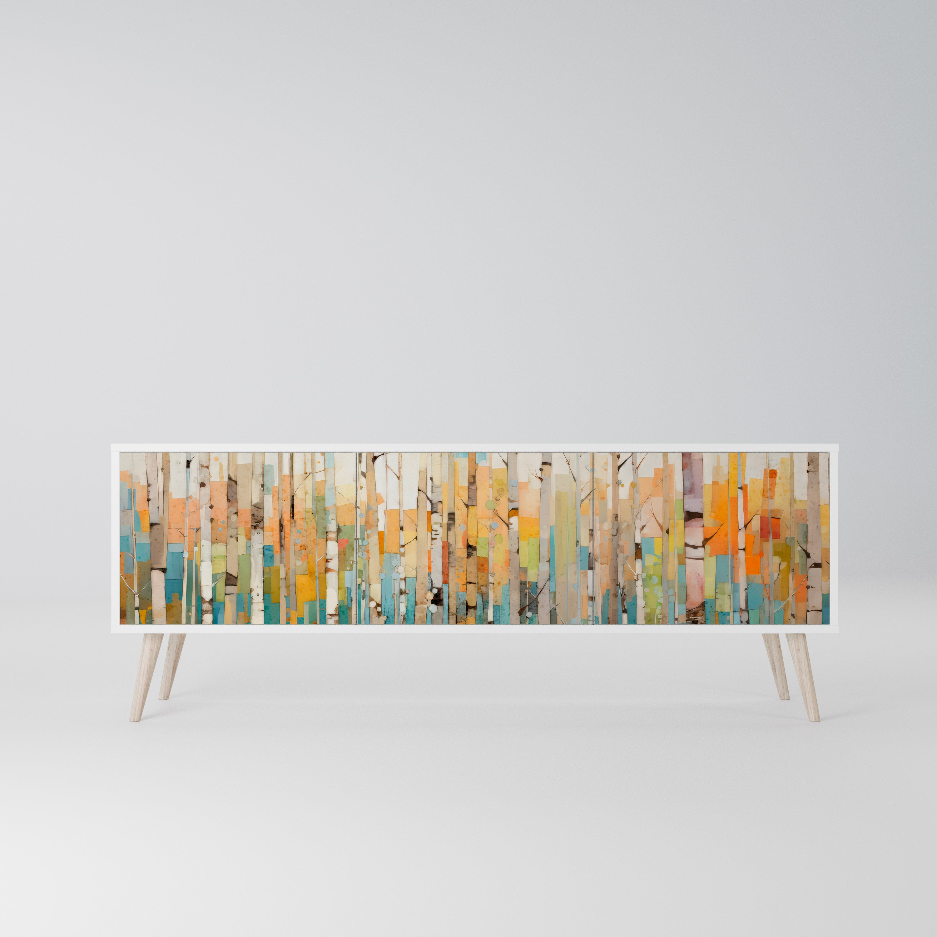 BIRCH KALEIDOSCOPE Szafka RTV 3-drzwiowa korpus Biały