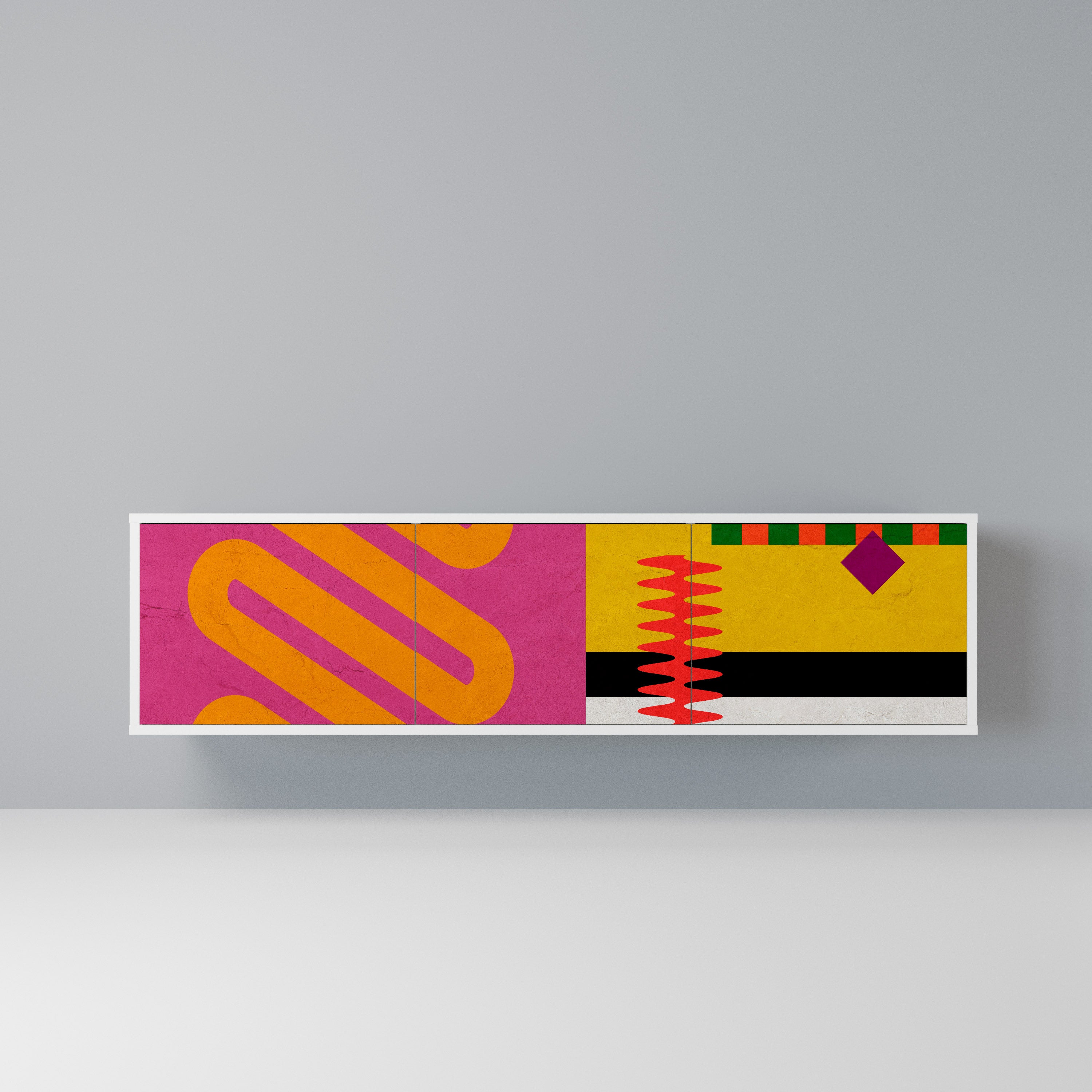 VIVID ART Szafka RTV 3-drzwiowa korpus Biały