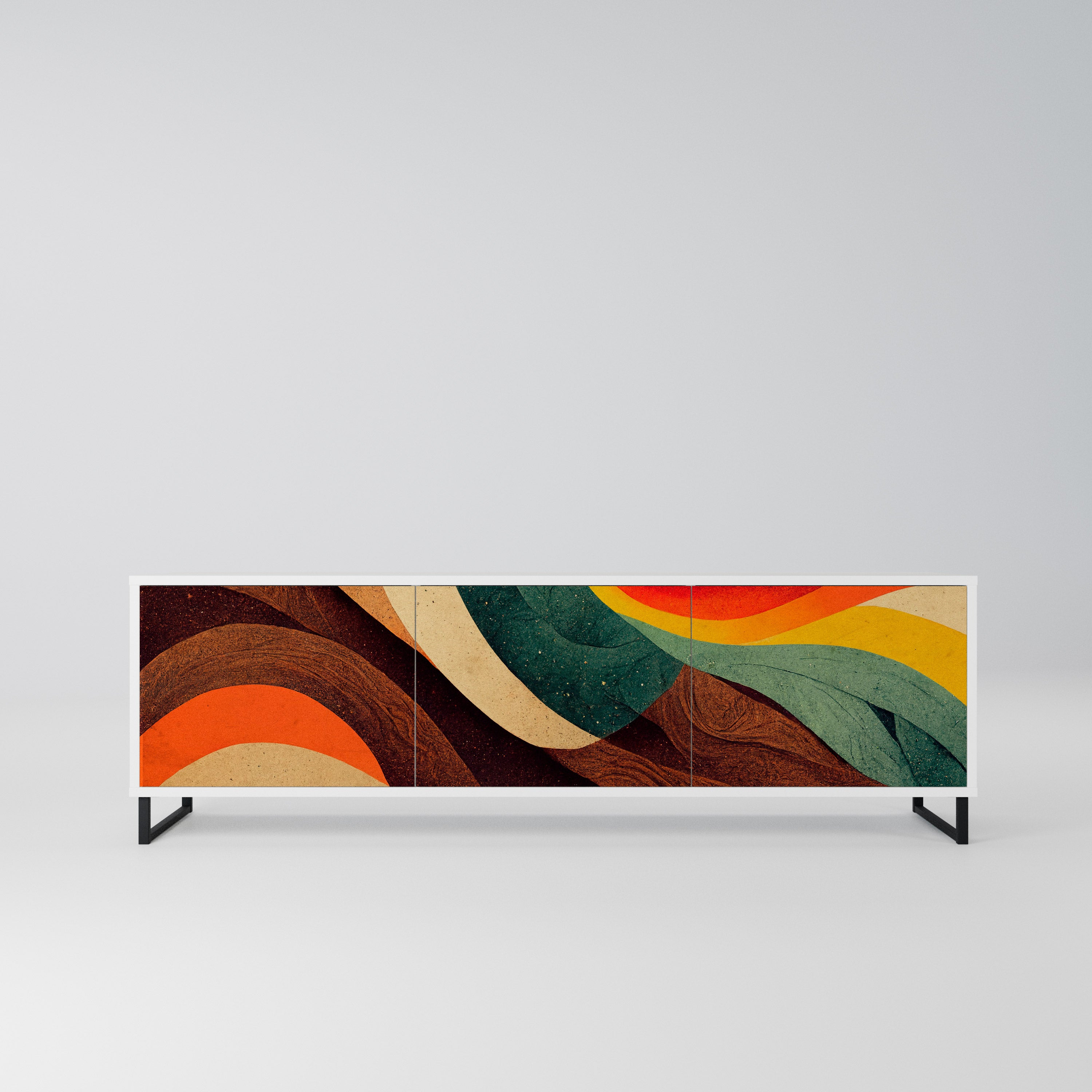 COLORFUL STRANDS Szafka RTV 3-drzwiowa korpus Biały