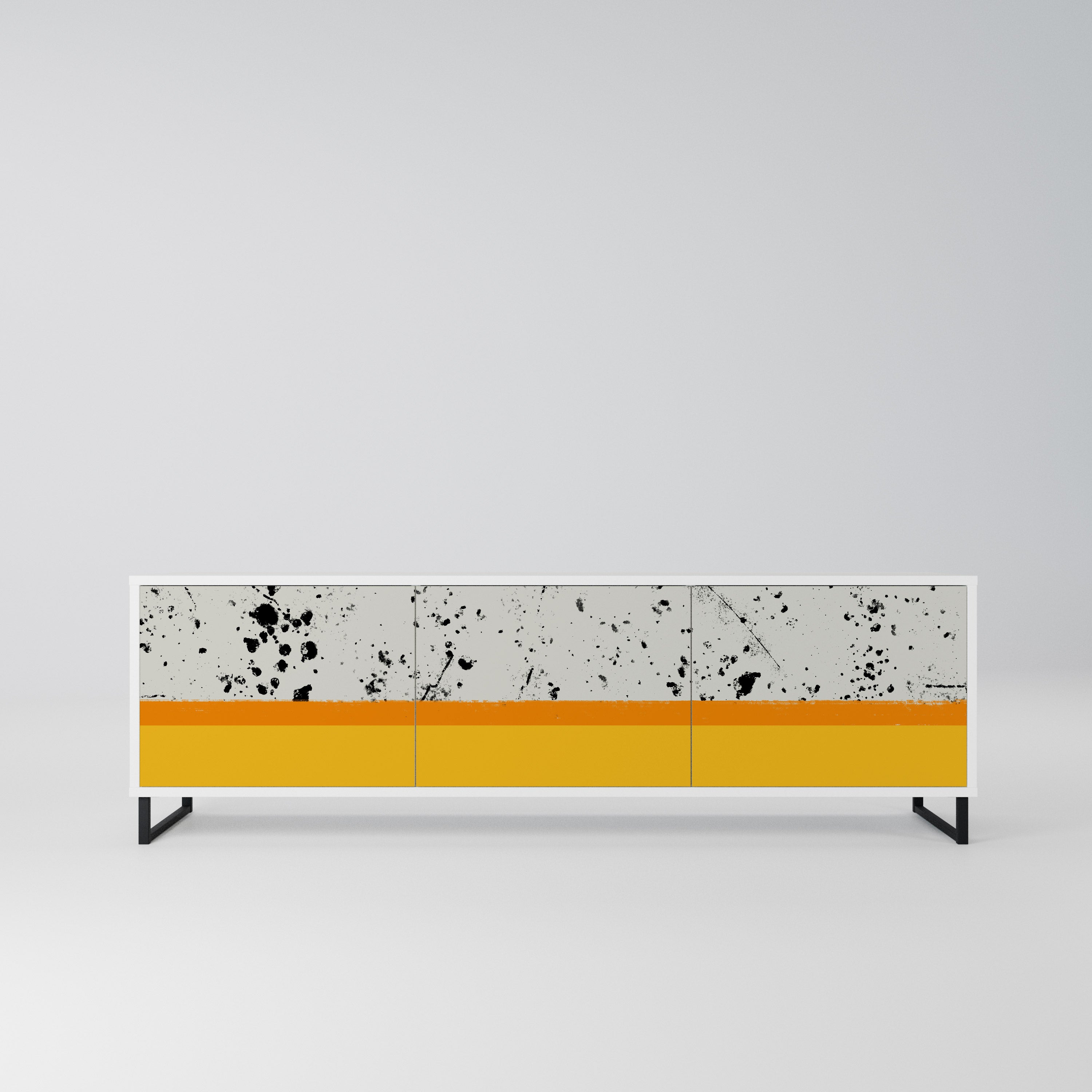 DYED BY ORANGE Szafka RTV 3-drzwiowa korpus Biały