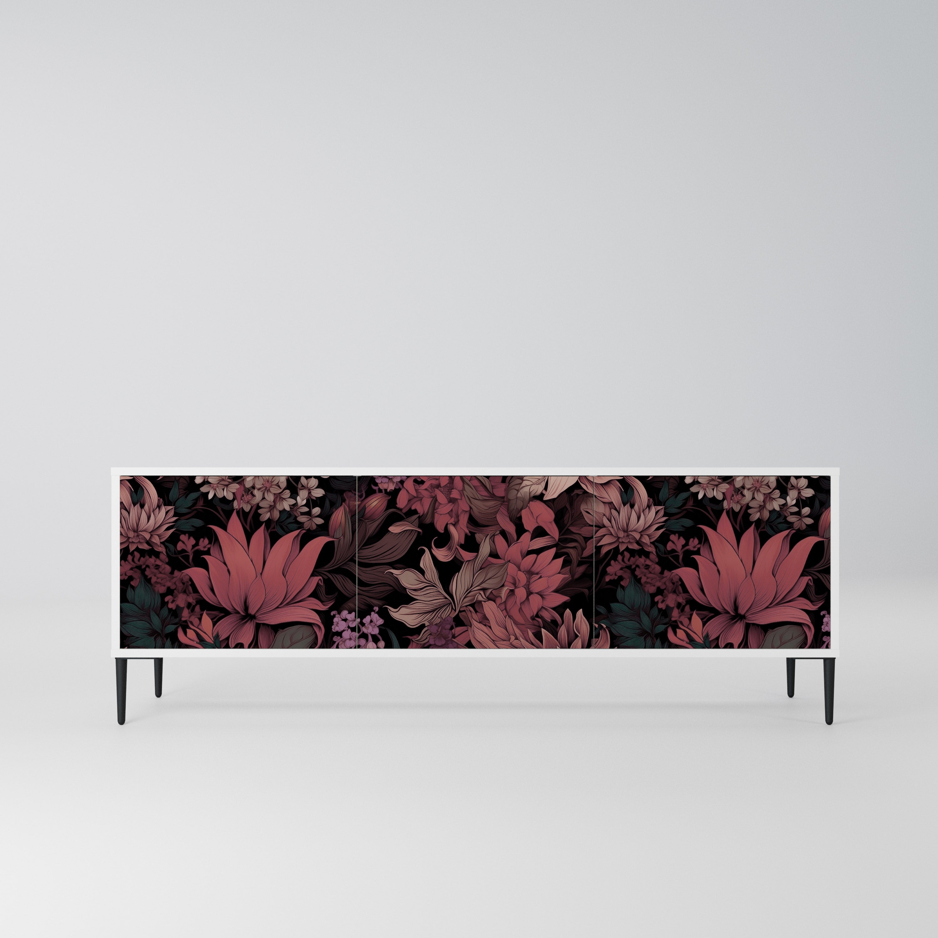 FLORAL WHISPER Szafka RTV 3-drzwiowa korpus Biały
