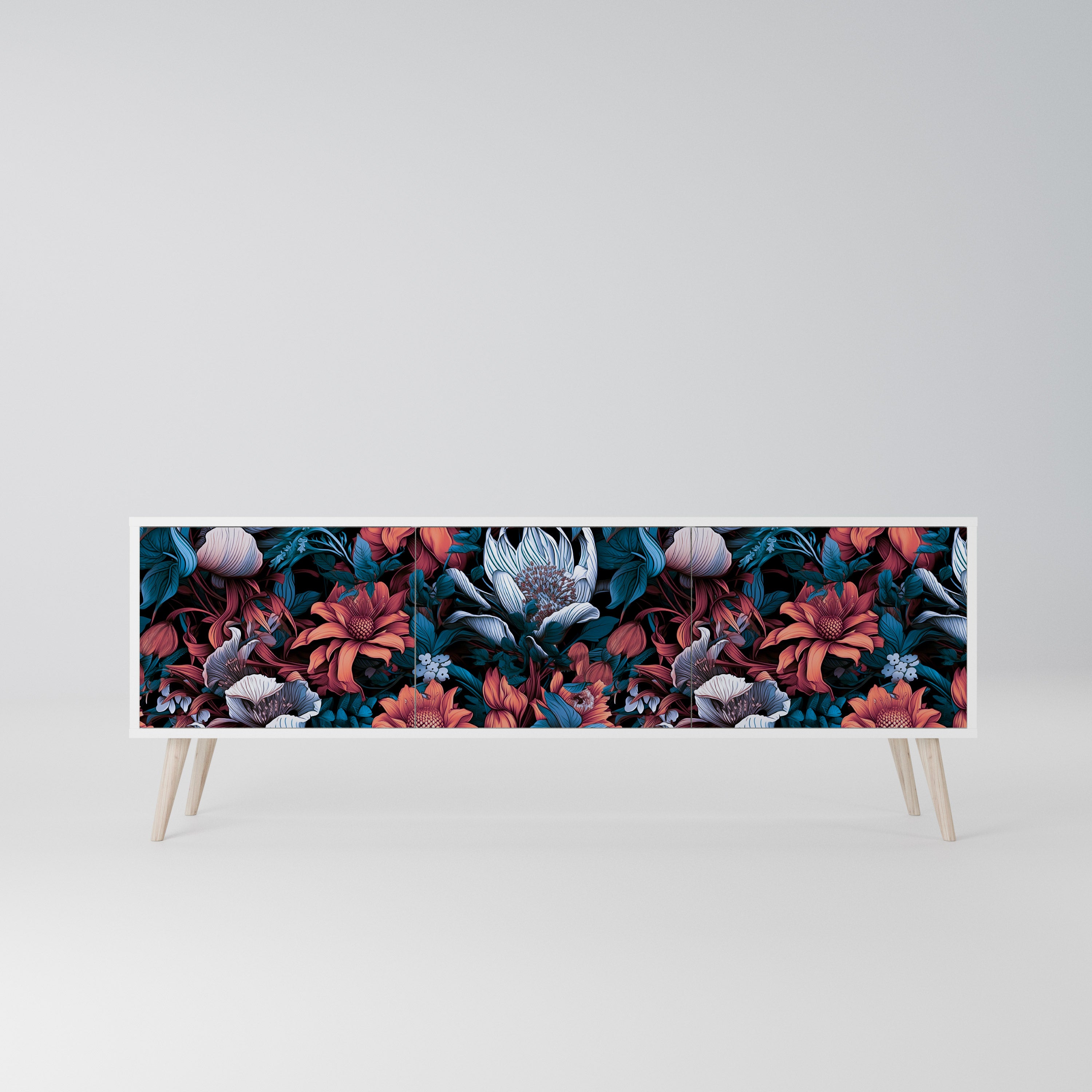 ETHEREAL BLOSSOMS Szafka RTV 3-drzwiowa korpus Biały