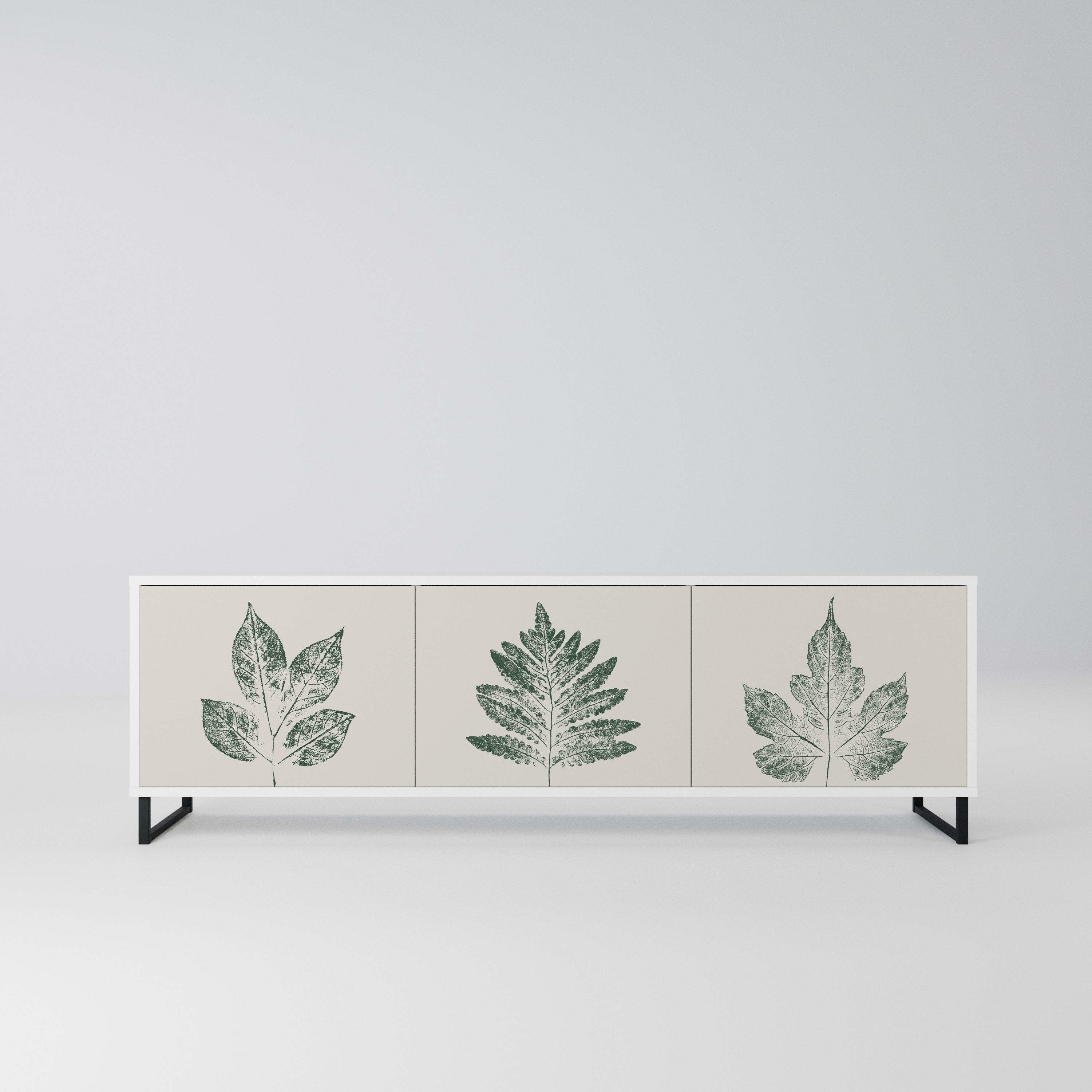 GREEN LEAFY STAMPS Szafka RTV 3-drzwiowa korpus Biały