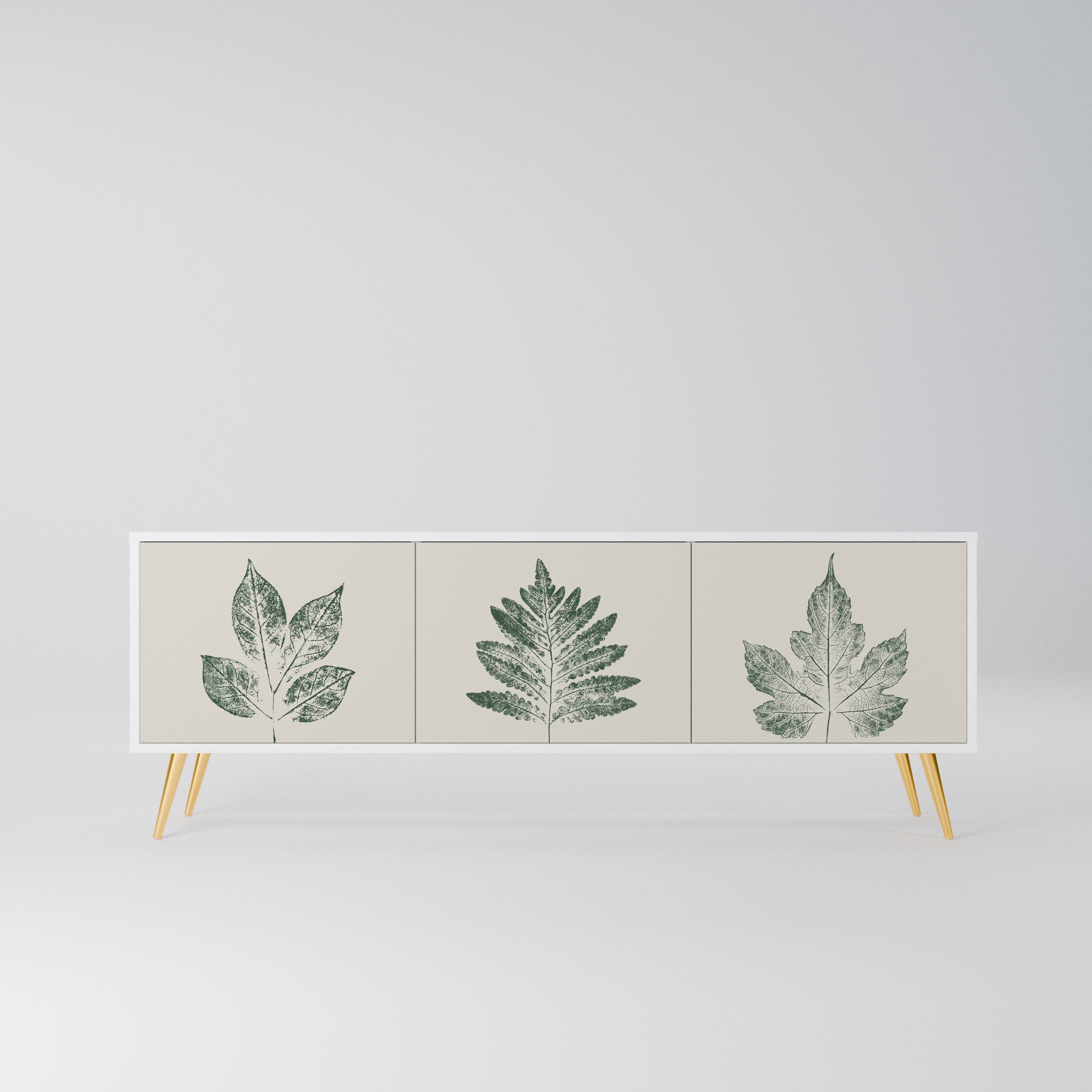 GREEN LEAFY STAMPS Szafka RTV 3-drzwiowa korpus Biały