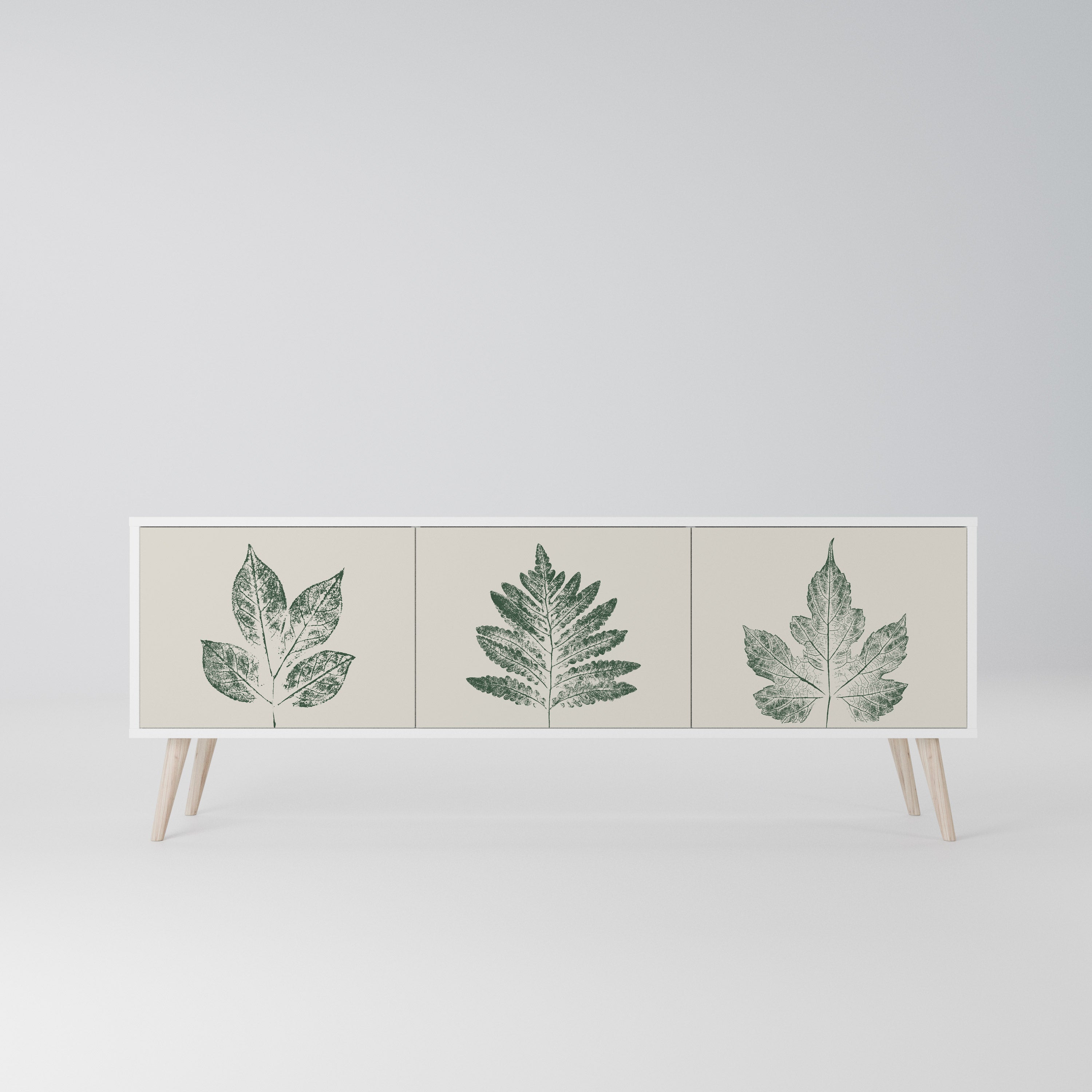 GREEN LEAFY STAMPS Szafka RTV 3-drzwiowa korpus Biały