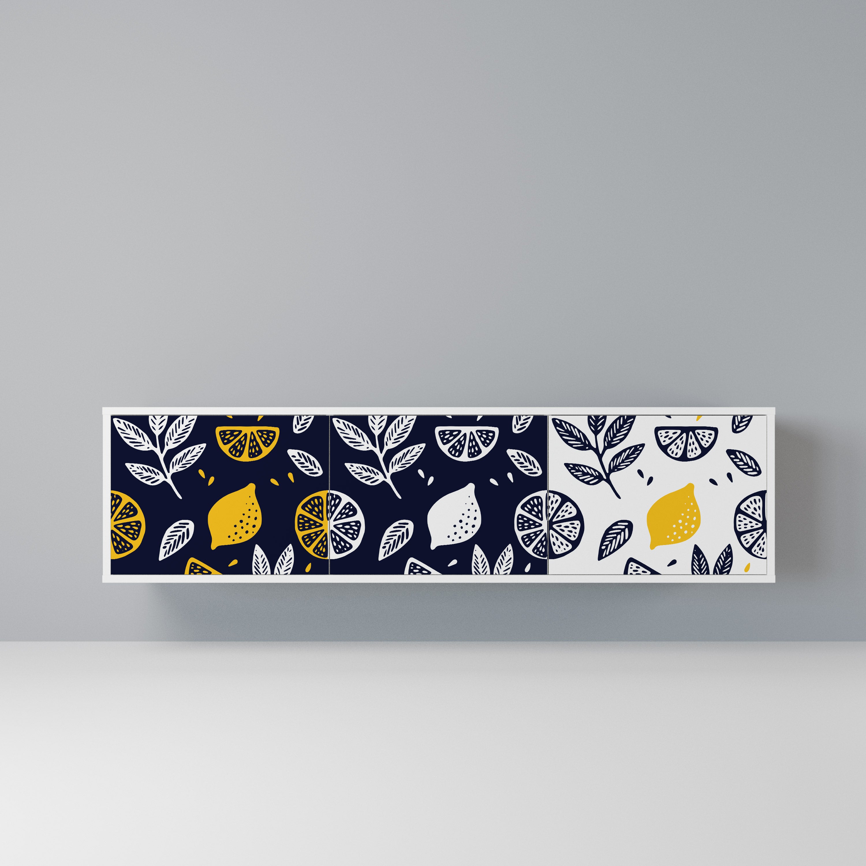 CITRUS BLACK AND WHITE Szafka RTV 3-drzwiowa korpus Biały