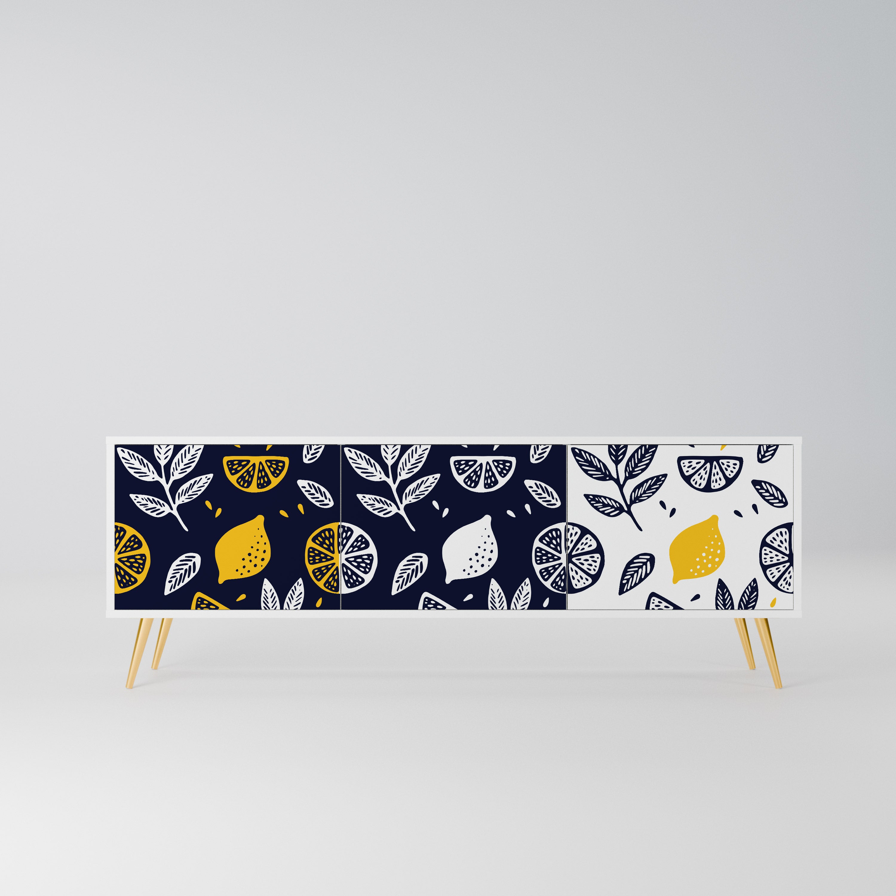 CITRUS BLACK AND WHITE Szafka RTV 3-drzwiowa korpus Biały