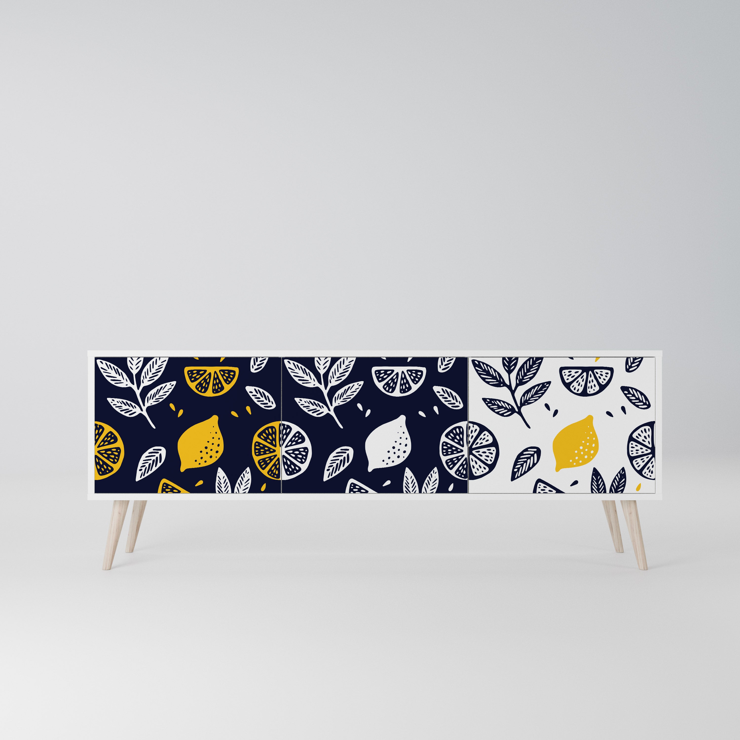 CITRUS BLACK AND WHITE Szafka RTV 3-drzwiowa korpus Biały